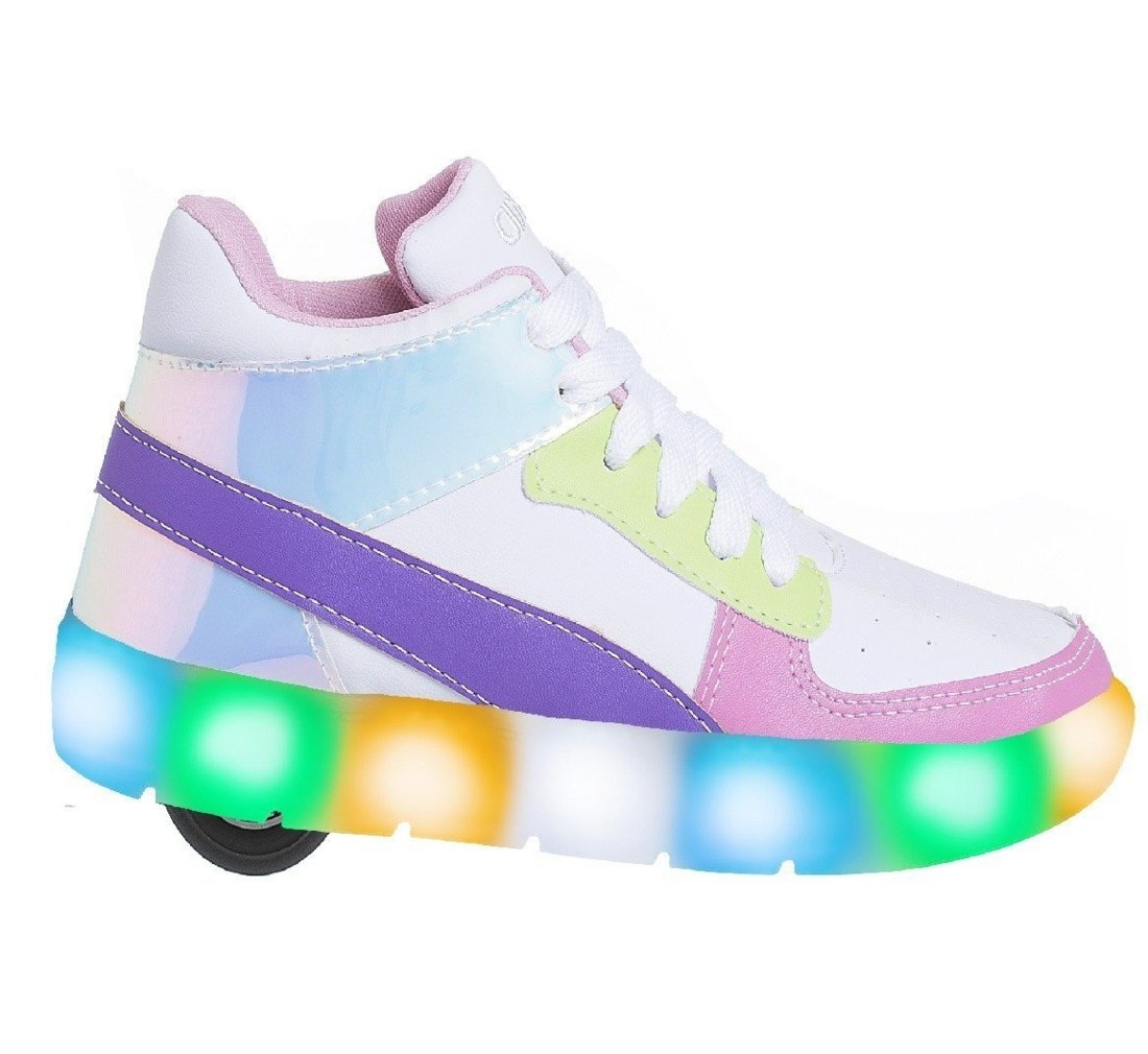 Infantil - Tênis Beakid Menina Juvenil Com Led e Rodinha Luzinha Colorido