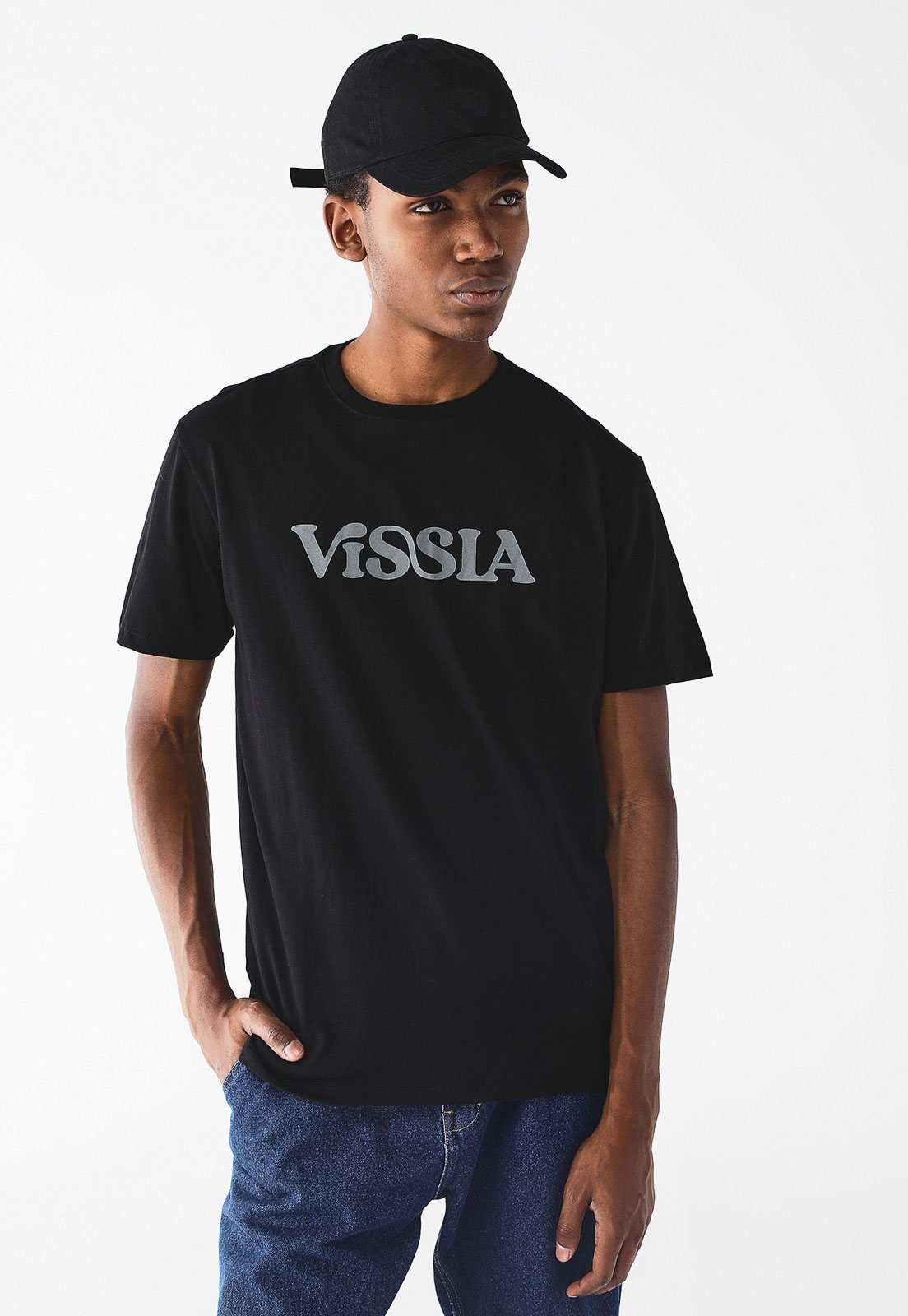 Camiseta Vissla Slim Logo Preta
