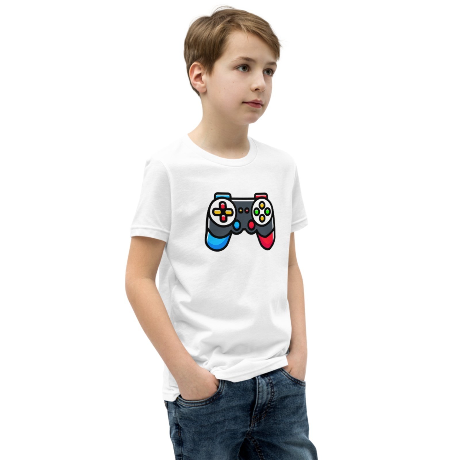 Infantil - Camiseta Blusa Manga Curta Urbania Algodão branca estampa Game Controle play