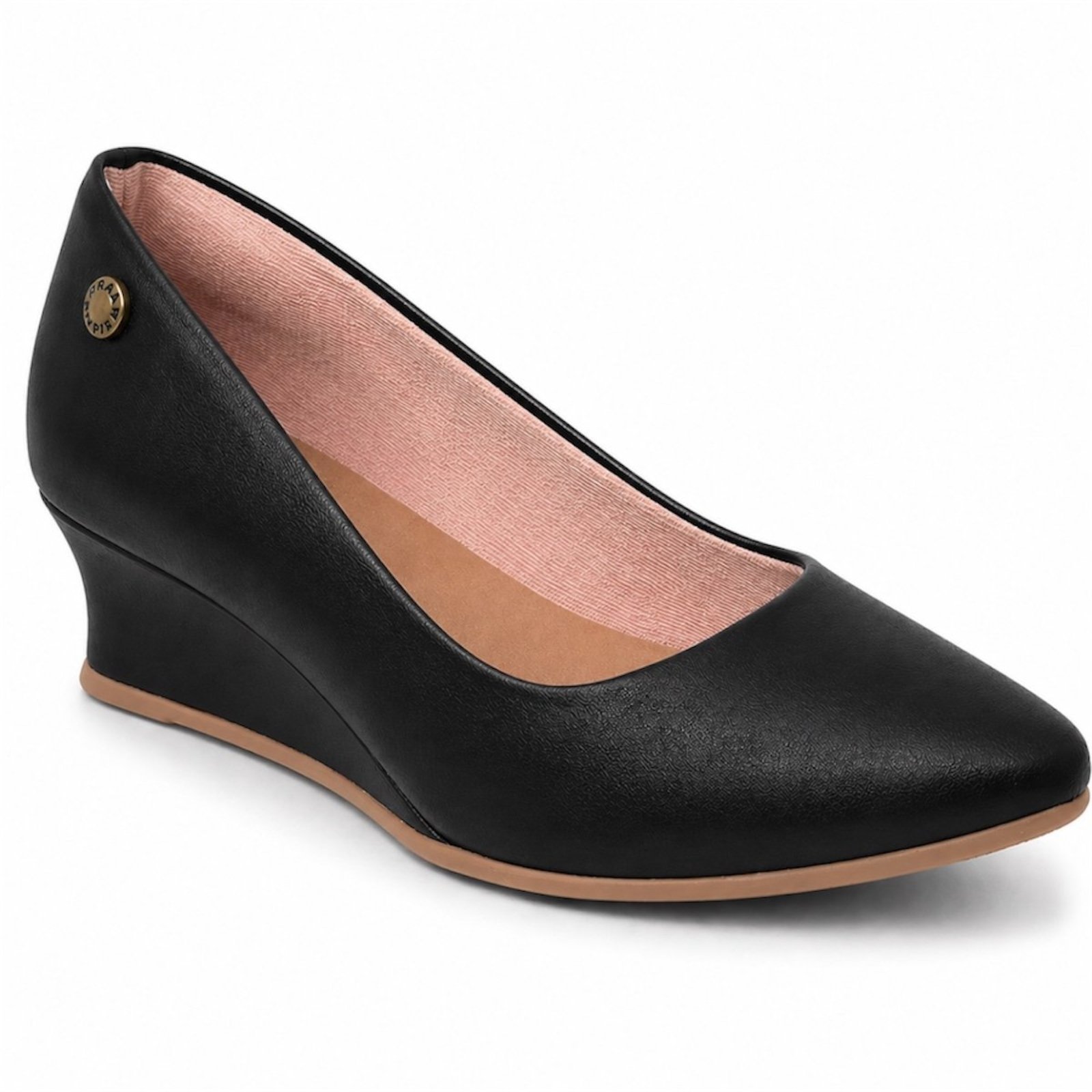 Scarpin Feminino Salto Anabela Sandália Casual Takata Preto Sintético