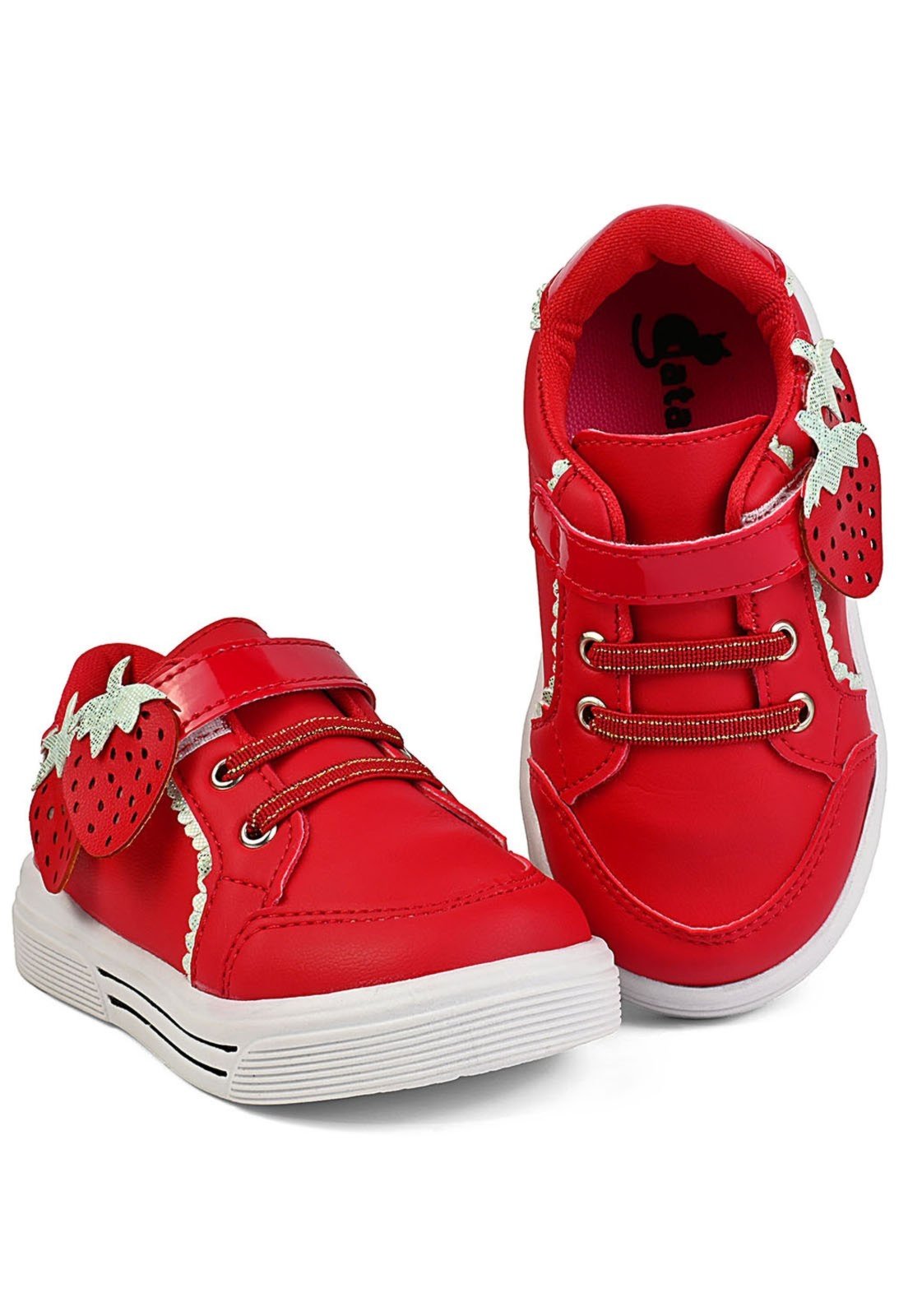 Infantil – Tênis Menina Vermelho Feminino Morango Conforto Mzkid