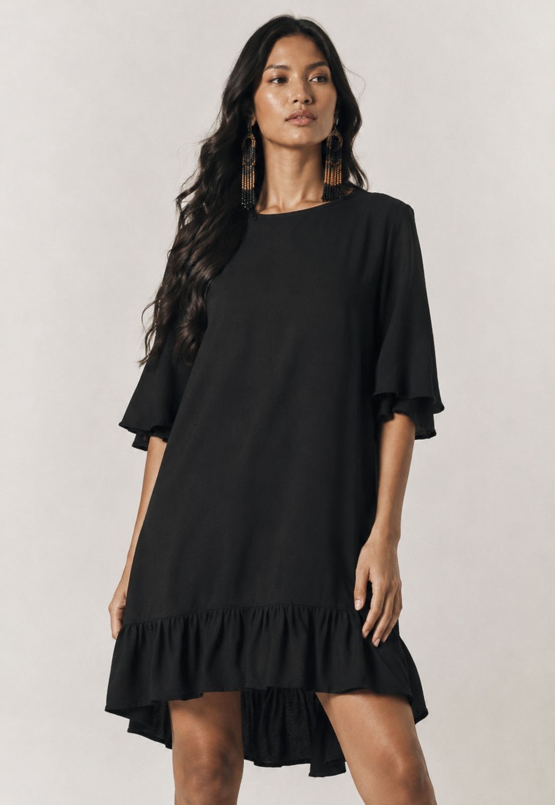 Vestido Amazonia Vital Curto Viscose Preto