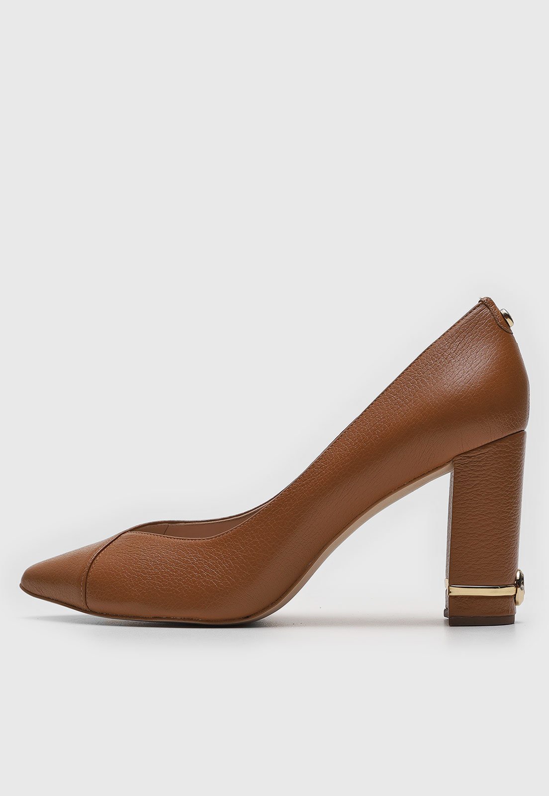 Scarpin Jorge Bischoff Salto Grosso Caramelo