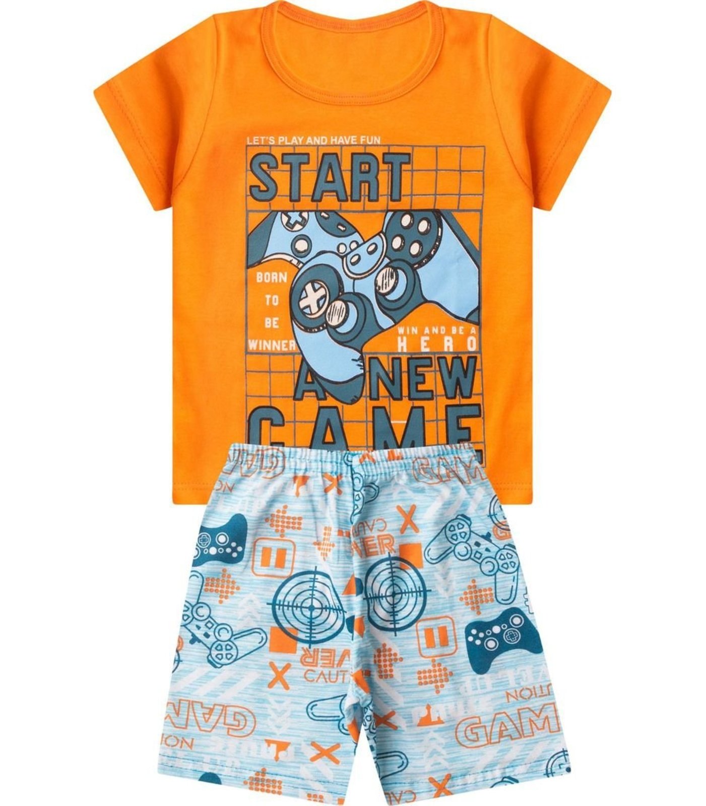Pijama Masculino Brilha No Escuro Kappes Laranja