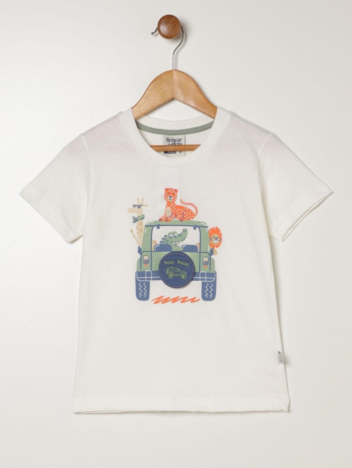 Infantil - Camiseta Manga Curta Para Menino - NATURAL
