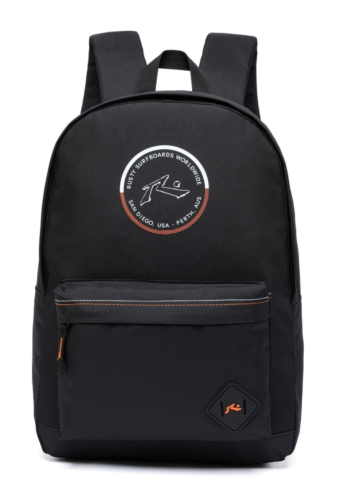 Mochila Bolsa Escolar Preta Rusty Reforçada Trabalho Notebook Casual