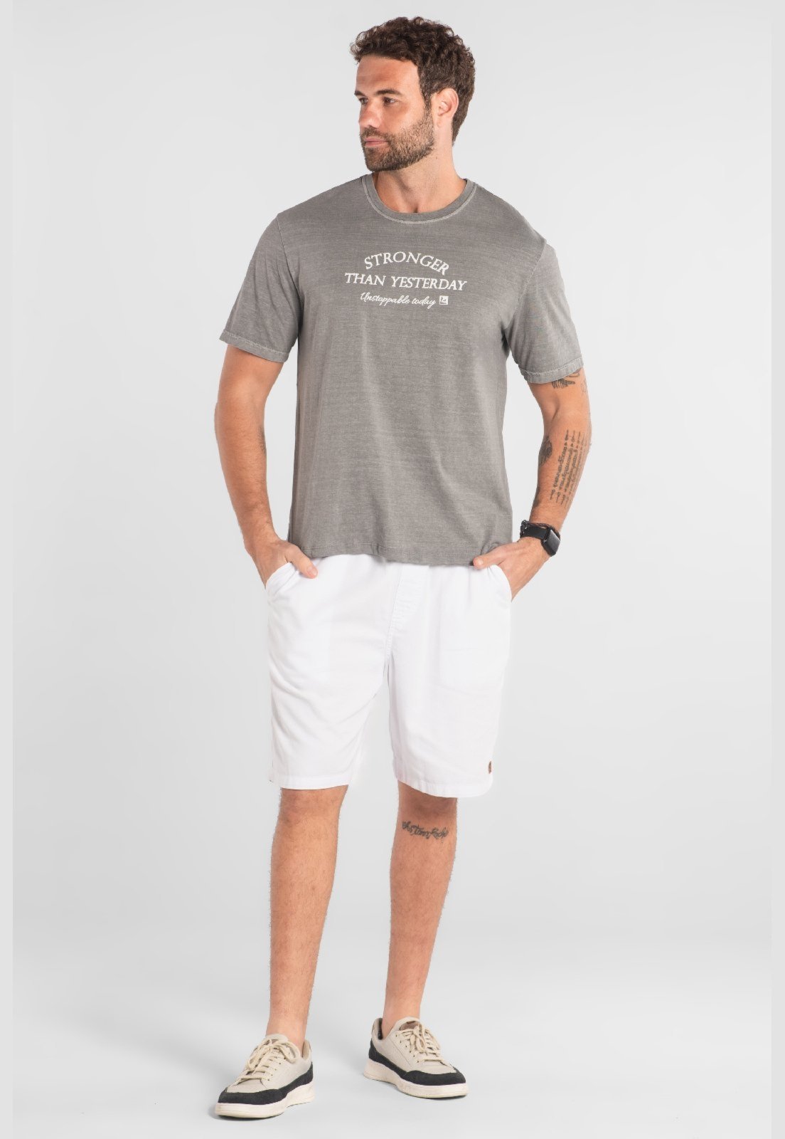 Camiseta Masculina Algodão The Philippines Cinza