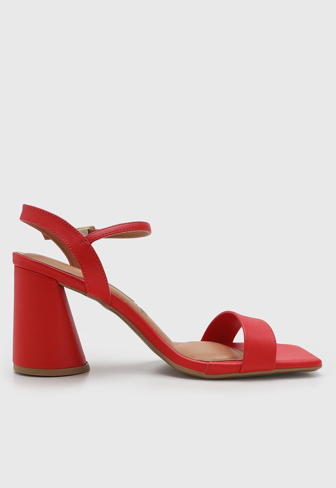 Vista 3 Sandália Feminina Vizzano Salto Bloco Vermelha vermelho VIZZANO vermelho