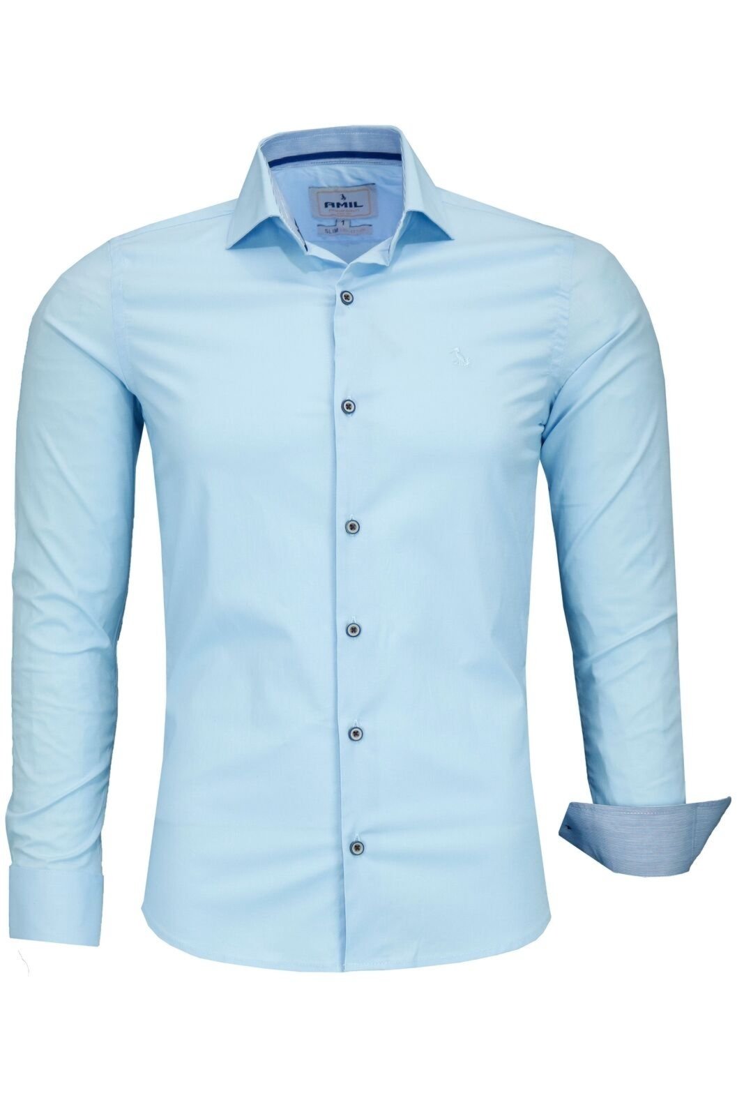 Camisa Social Masculina Algodão Elastano Amil Formal 1808