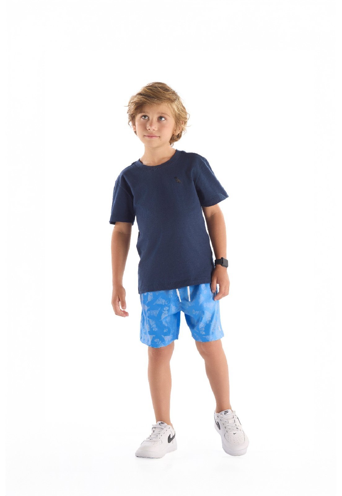 Infantil - Bermuda Microfibra Tropical Quimby Azul