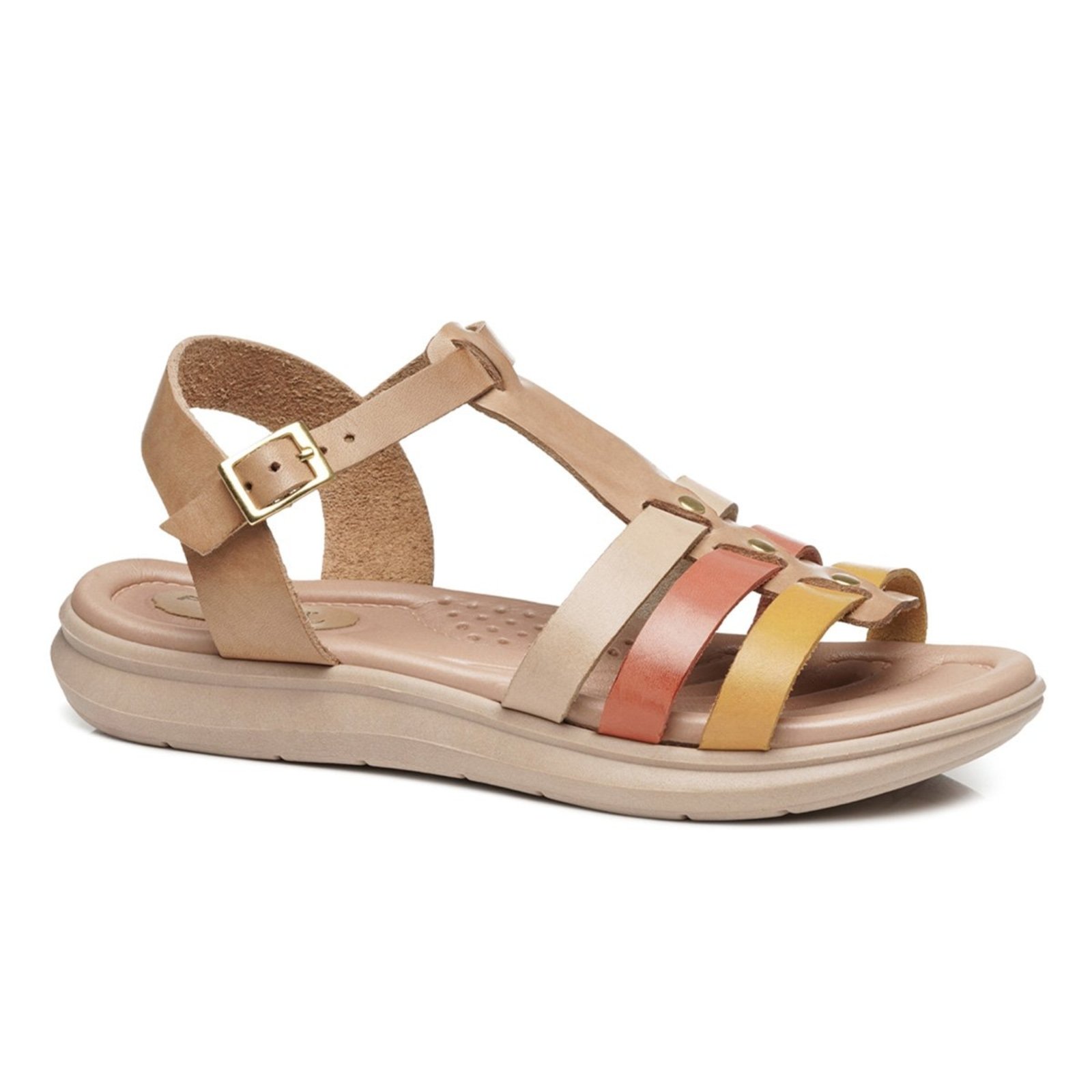 Sandália Feminina Couro Salto Baixo Pegada Comfort 232817