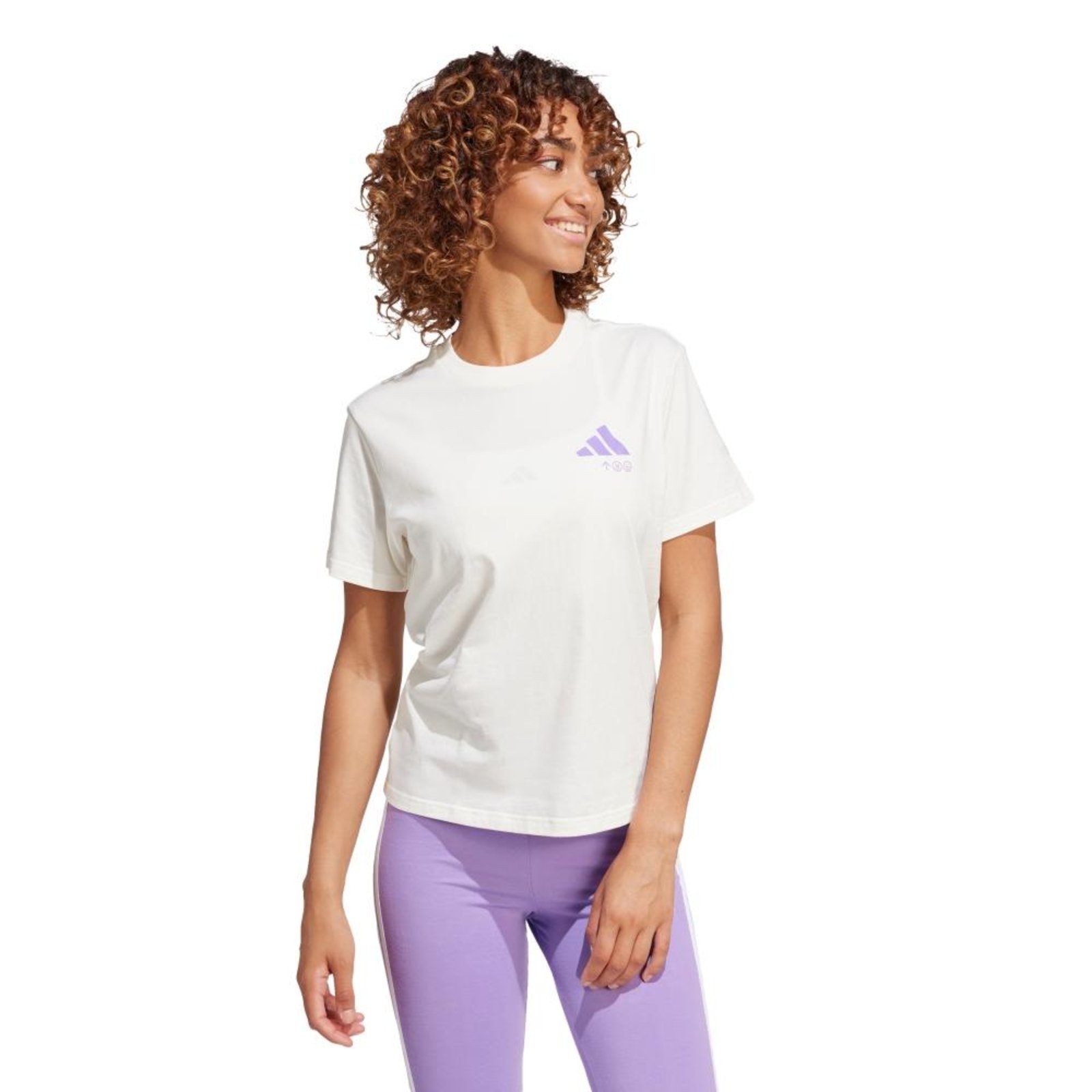 Camiseta Estampada Lounge Verbiage adidas Sportswear Branco