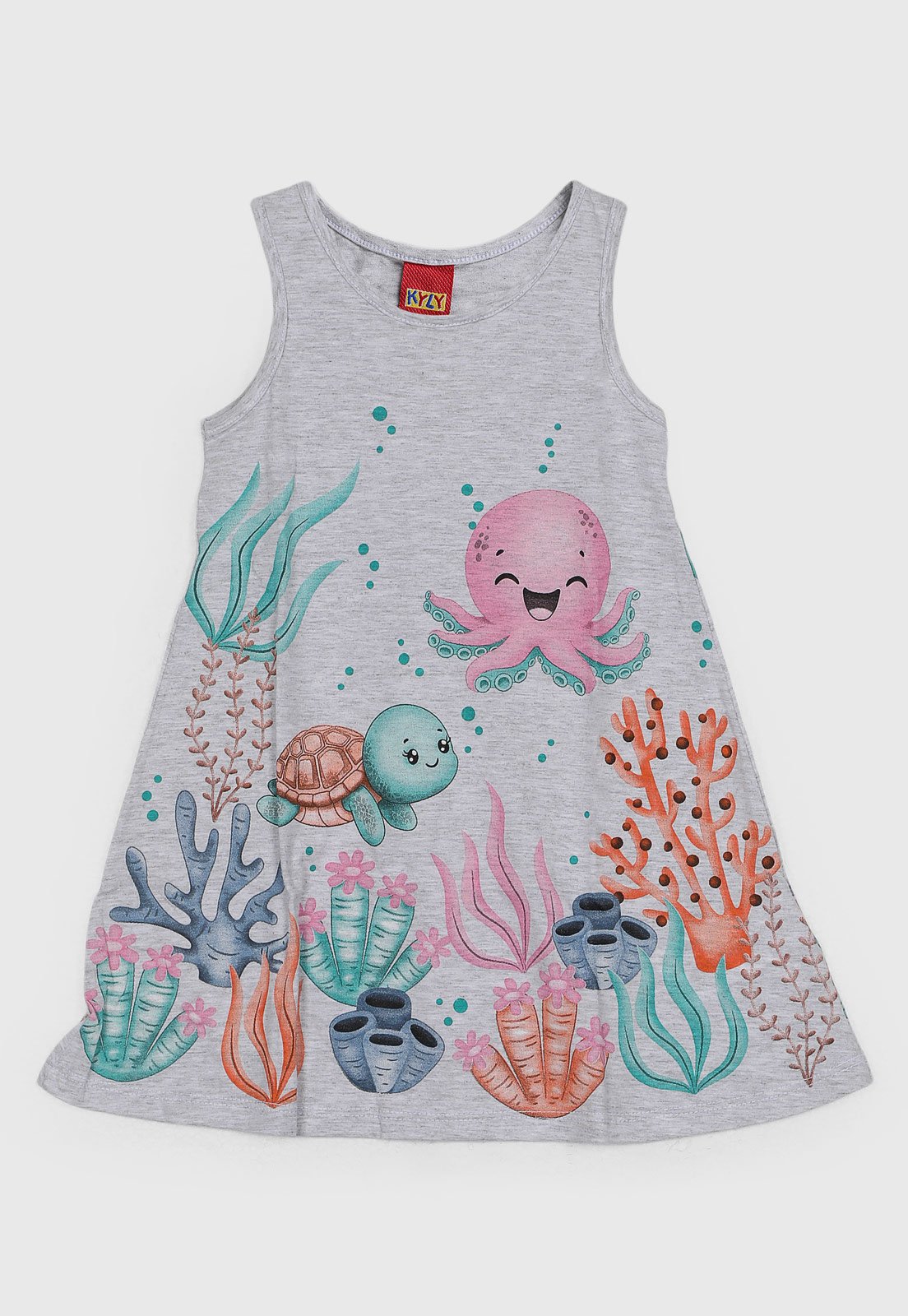 Vestido Kyly Estampa Polvo Cinza