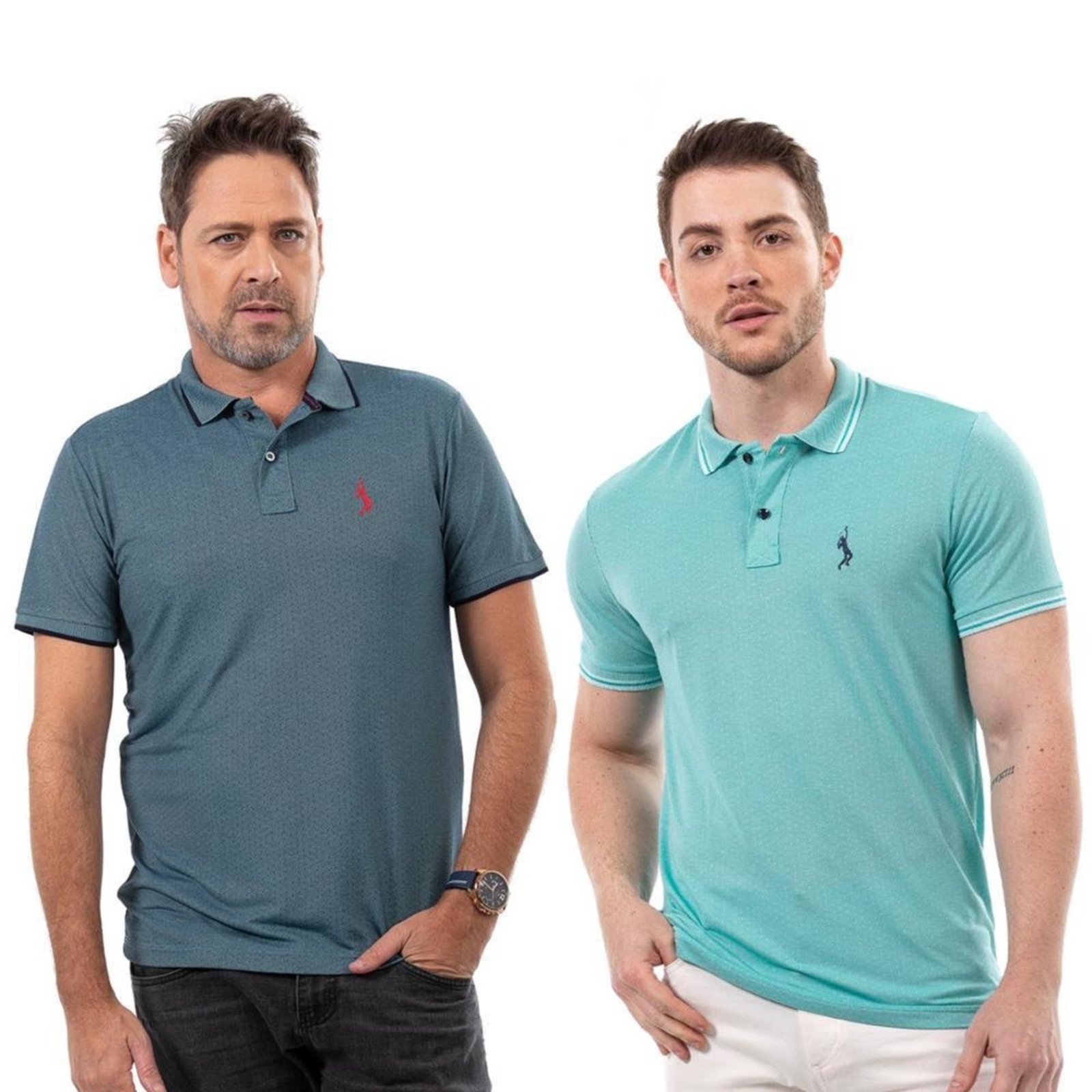 Kit 2 Camisa Gola Polo Masculina Casual Moderna Reta Estilo