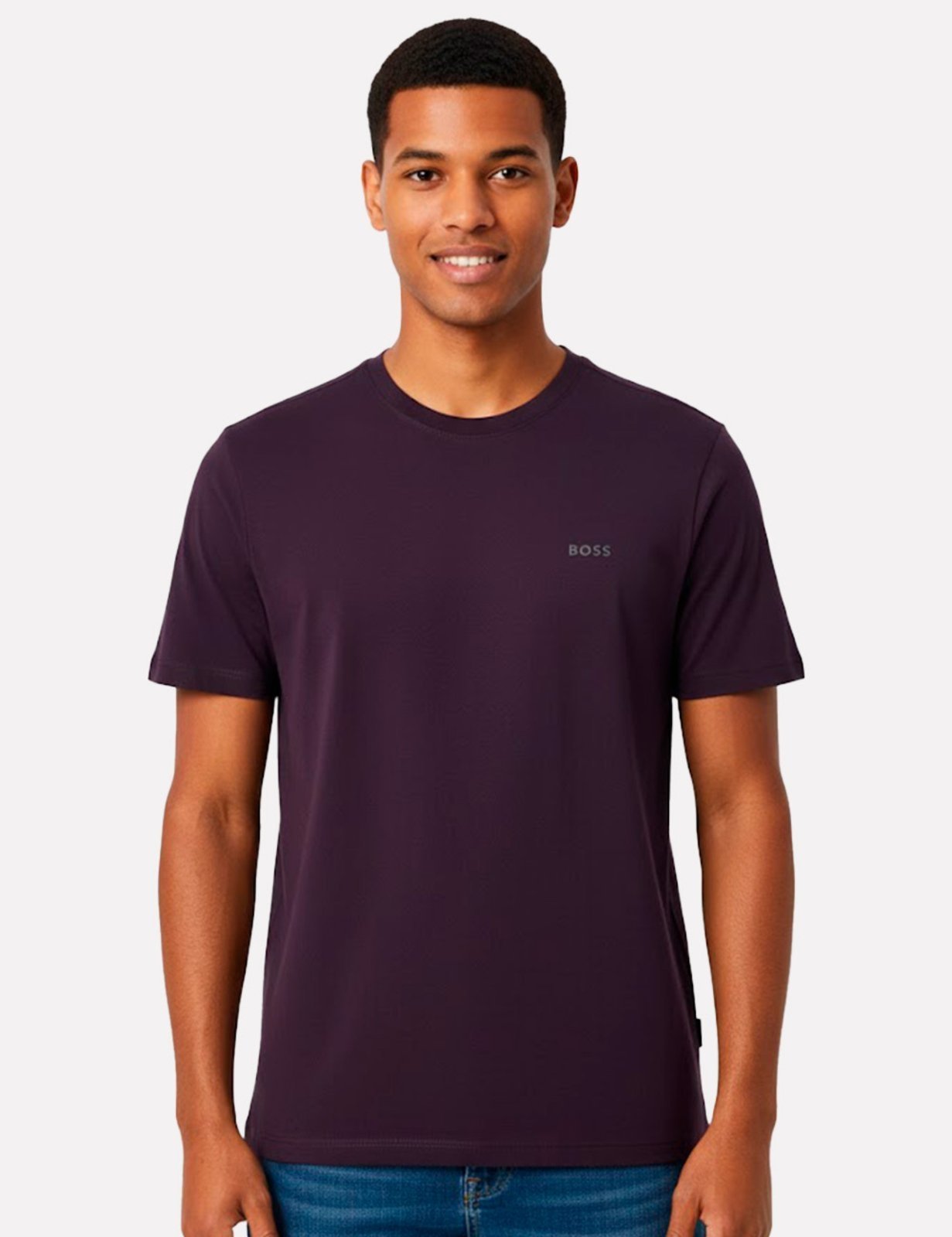 Camiseta Hugo Boss Masculina Regular Fit Stretch Tee 517 Roxa