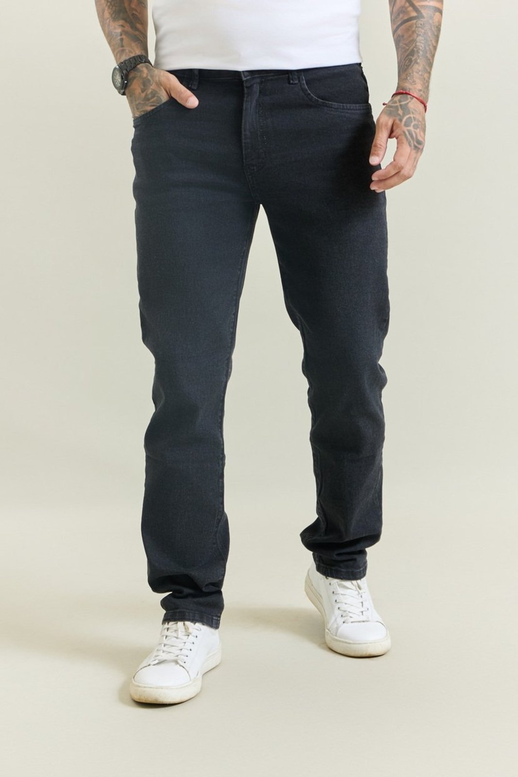Calça Jeans Slim Fit Masculina Preta Dialogo Preto