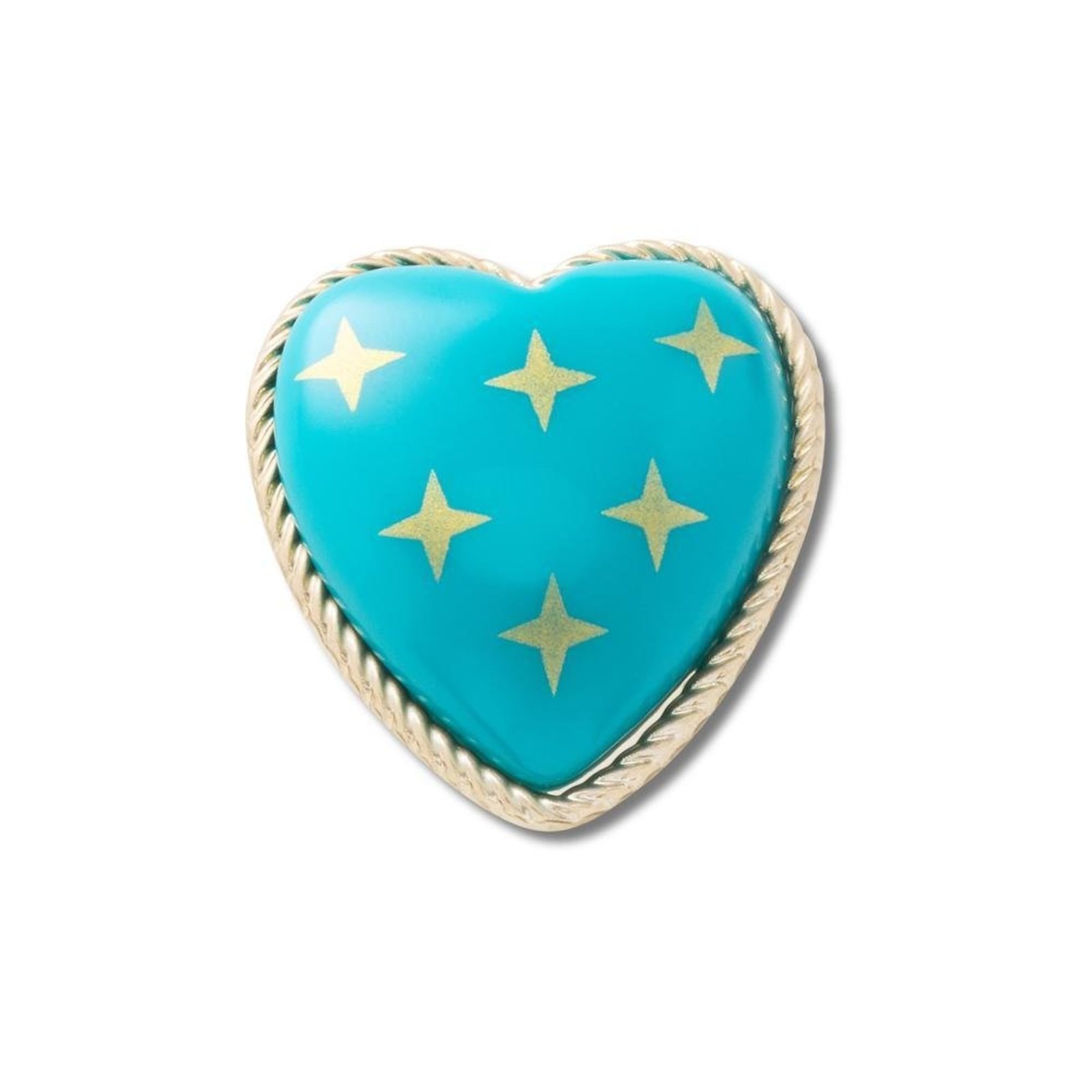 Infantil - Jibbitz™ Coração Turquesa E Dourado Único Branco