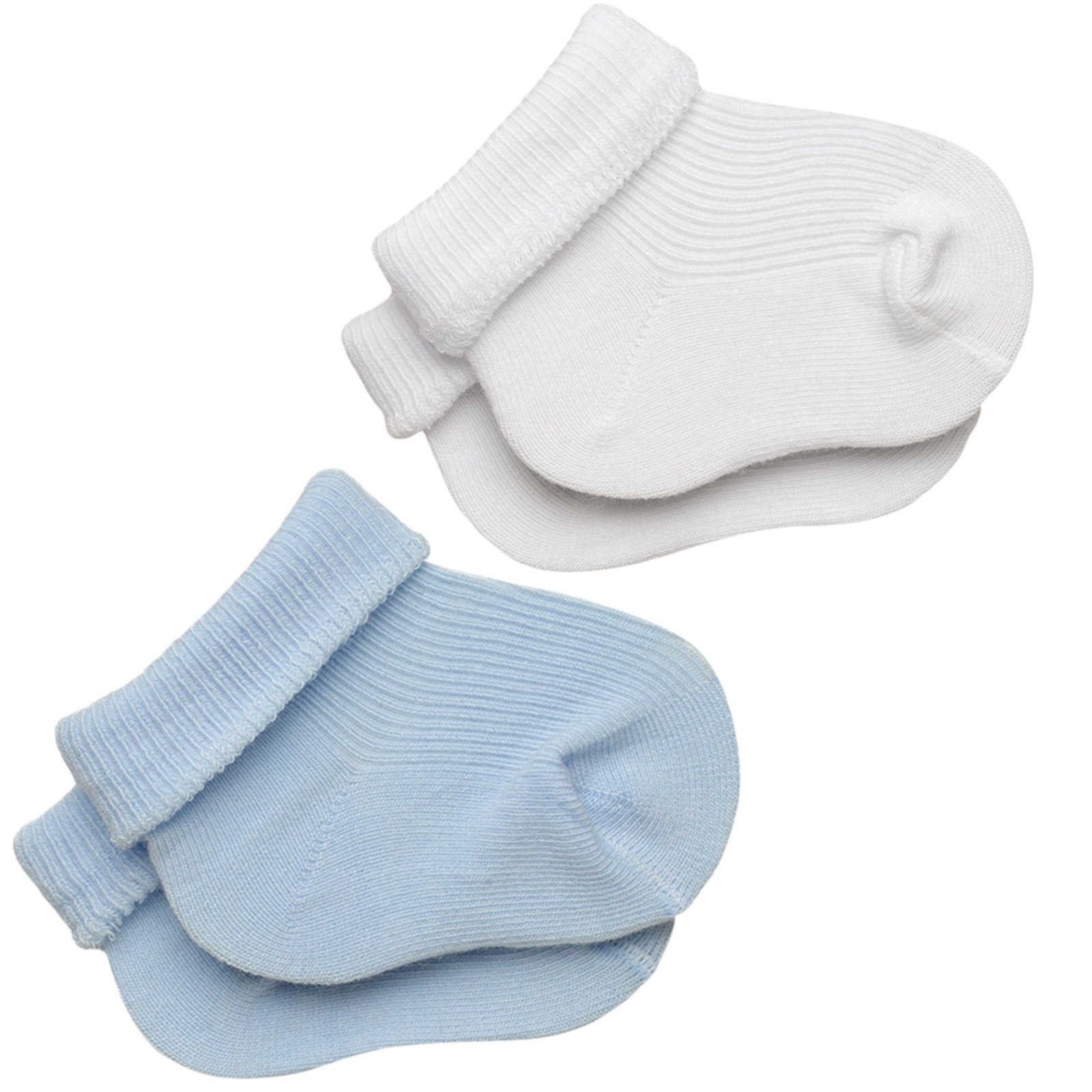 Vista 3 Kit 2 Meia Cano Médio Lupo Baby Punho Soft 02002 Branco azul/branco azul Lupo azul/branco azul