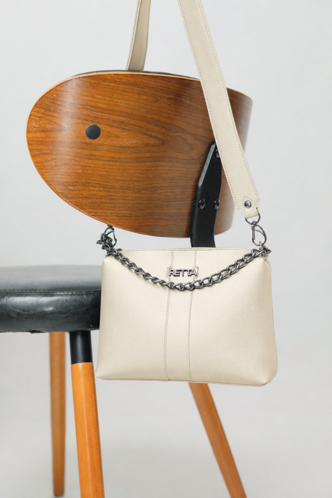 Bolsa Feminina Retta Kiara Transversal Pequena Marfim