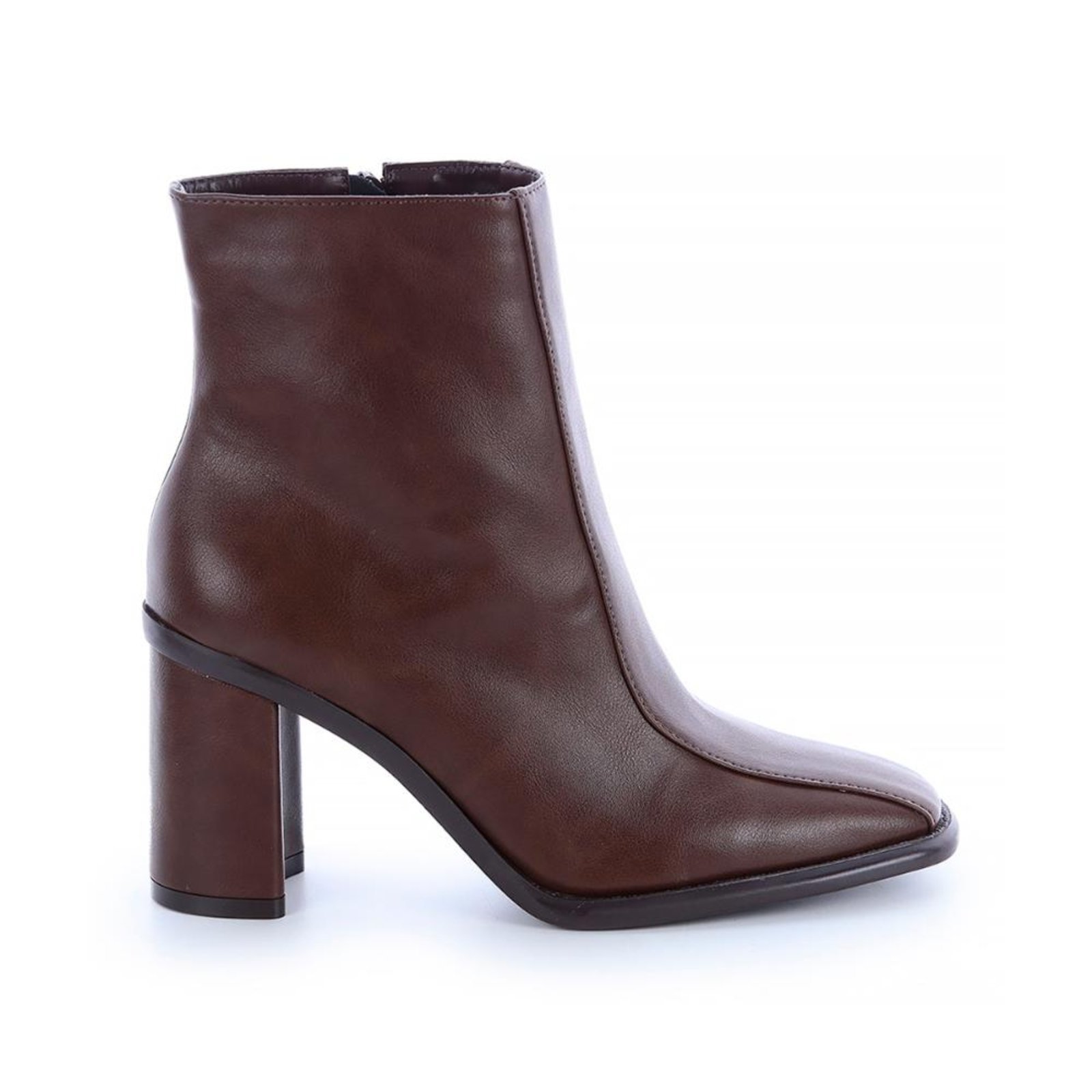 Bota Feminina Salto Bloco Lucy Marrom Marrom