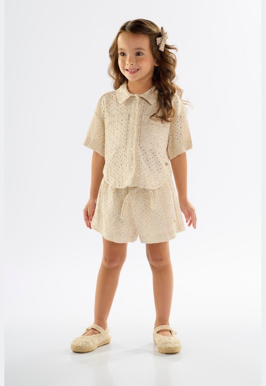 Infantil – Camisa para Menina em Laise Up Baby Off-White