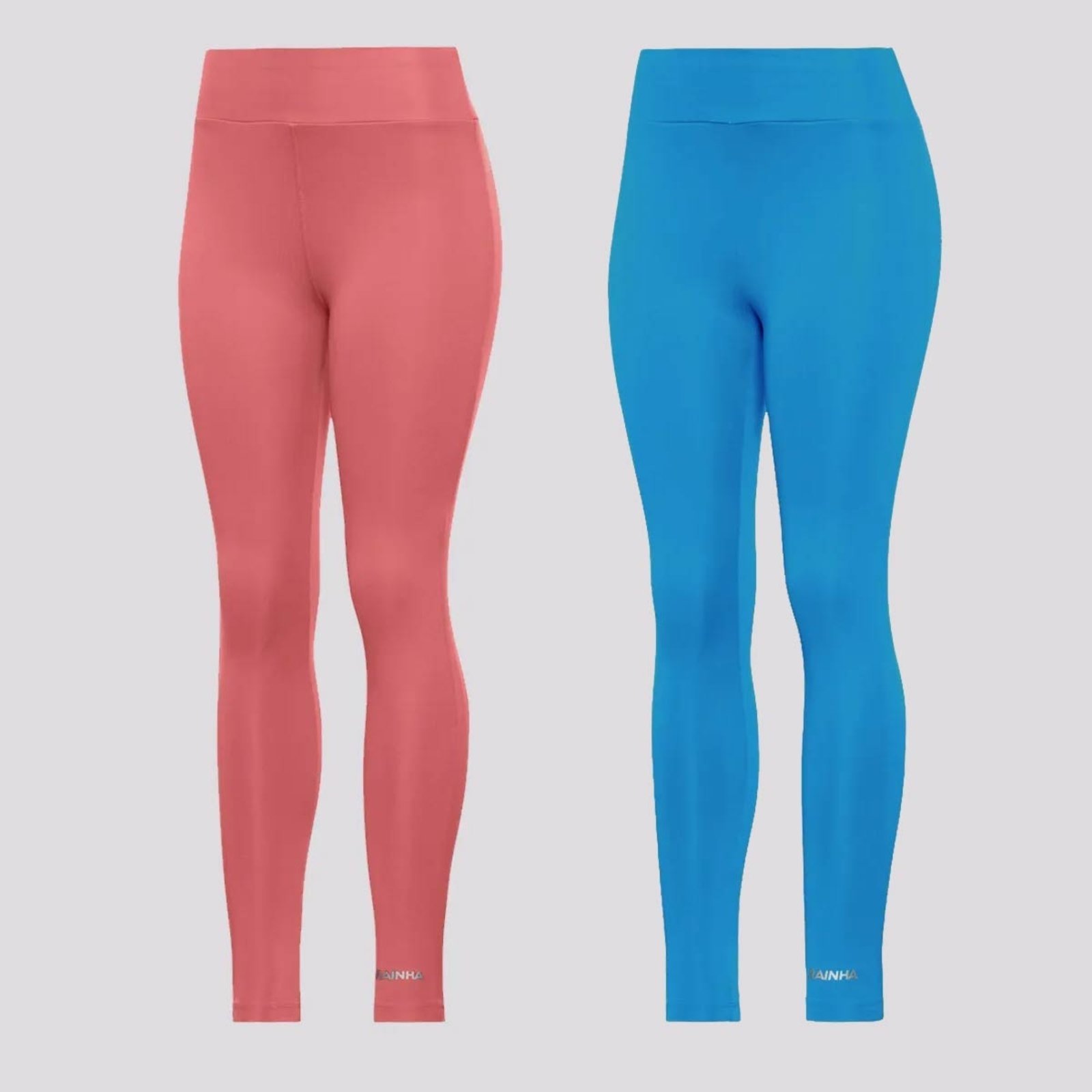 Kit 2 Calças Legging Rainha Classic UV 50+ Joy II Feminina Azul e Rosa