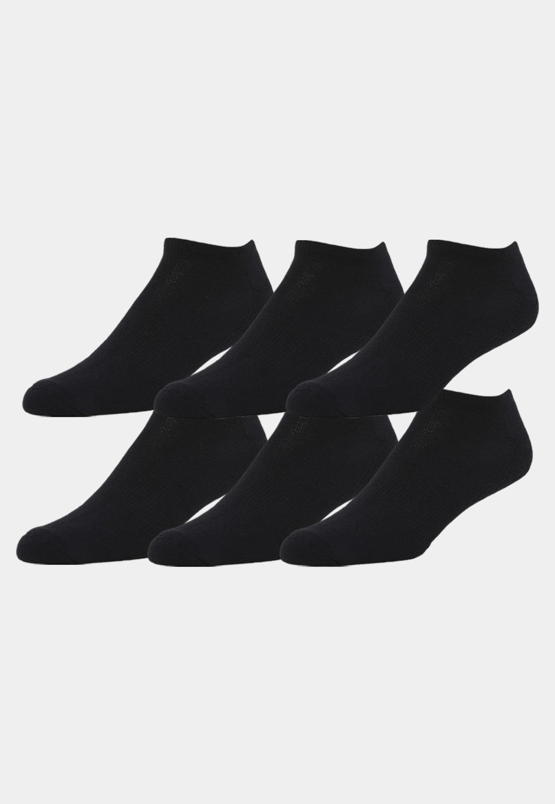 Kit 6 Pares de Meias Soquete Invisível Unissex Preto