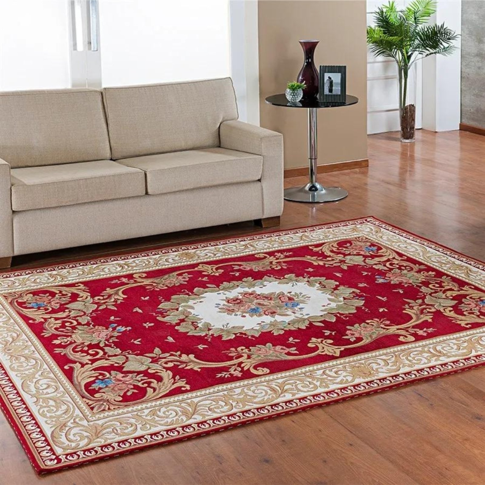Vista 2 Tapete Sala Quarto 2,00x3,00 Antiderrapante Tulipa Floral Niazitex vermelho Niazitex vermelho