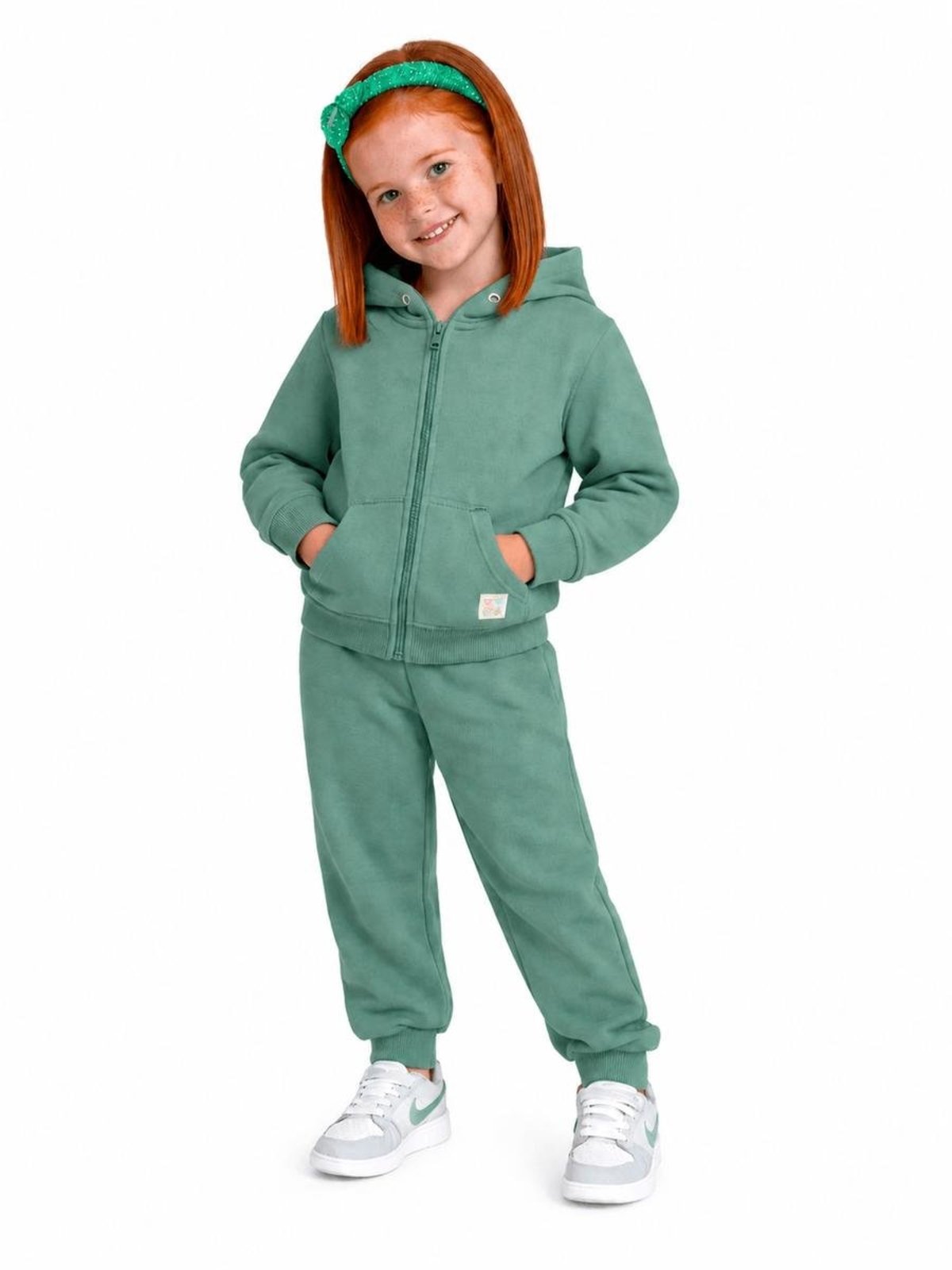Infantil - Conjunto Moletinho Unissex Alphabeto Verde