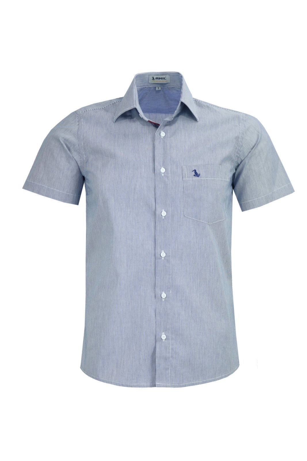 Camisa Social Amil Masculina Manga Curta Listrada 1840