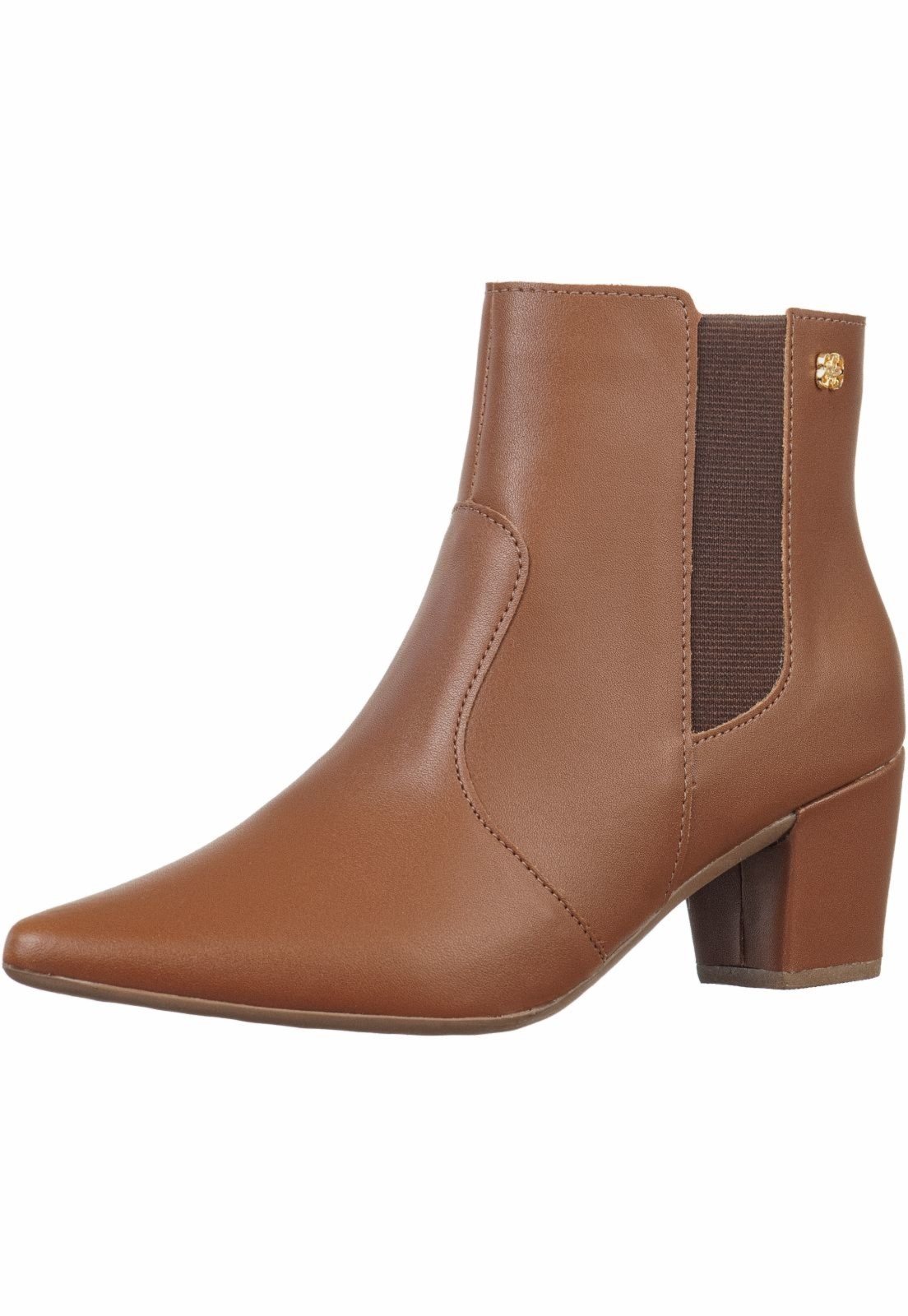Vista 2 Coturno Gigil Bota Salto Grosso Bico Fino caramelo/marrom Gigil caramelo/marrom
