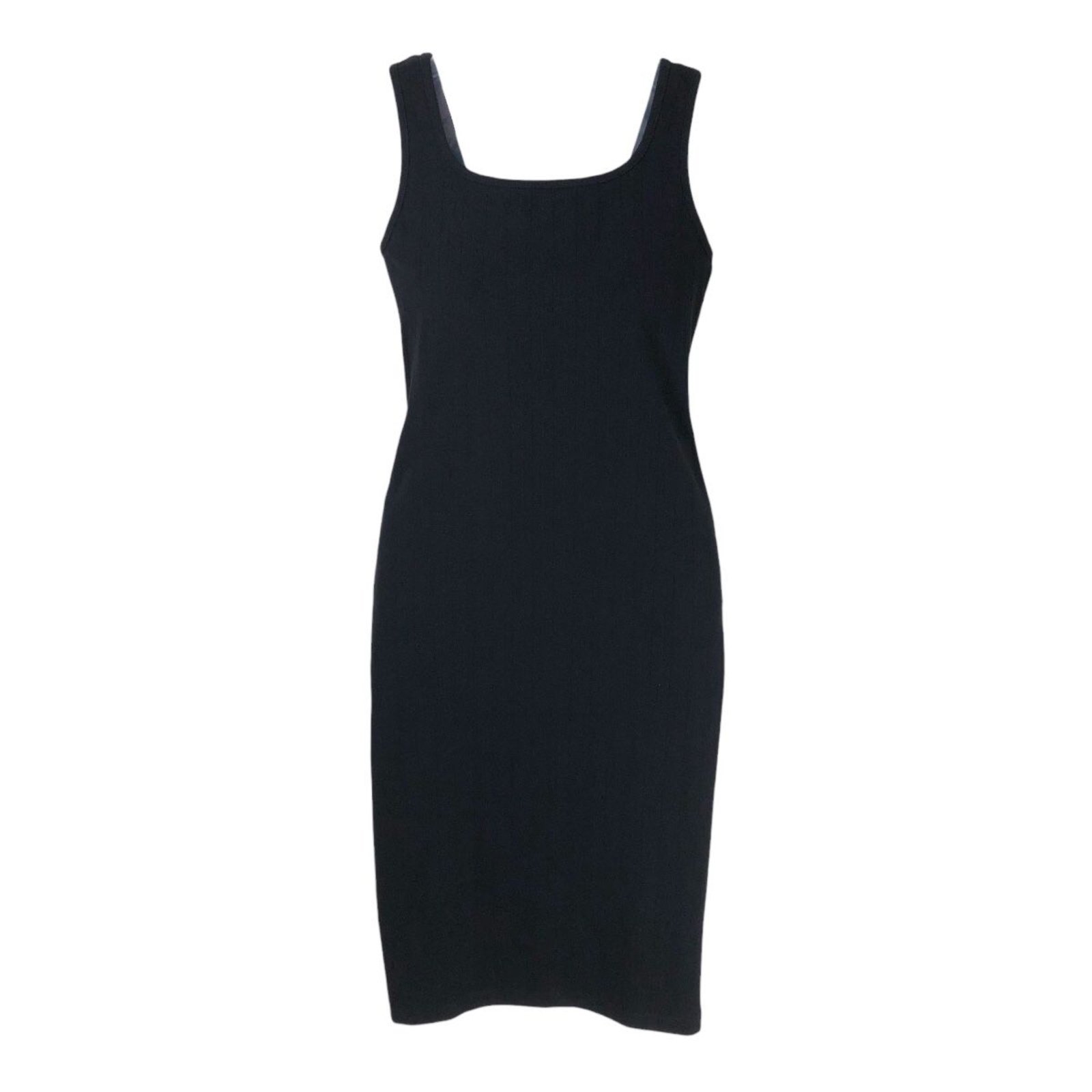 Vestido Canelado Médio Justo Forum Preto