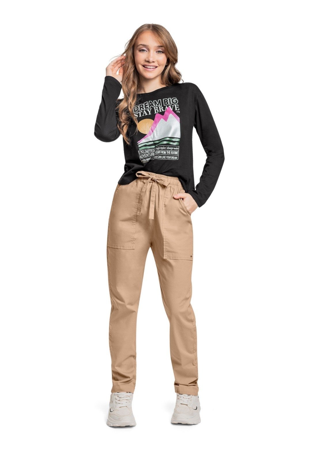 Infantil – Blusa Manga Longa Juvenil em Meia Malha Gloss Preto