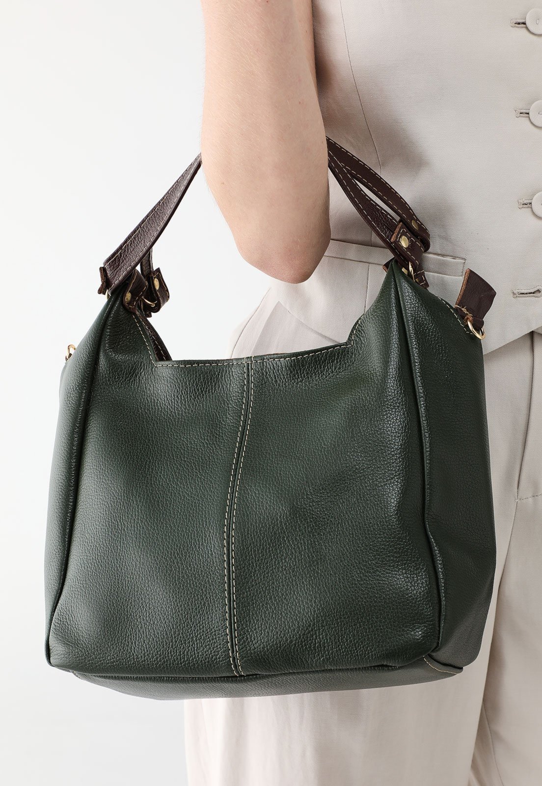Bolsa SN Couros Áustria Verde/Marrom