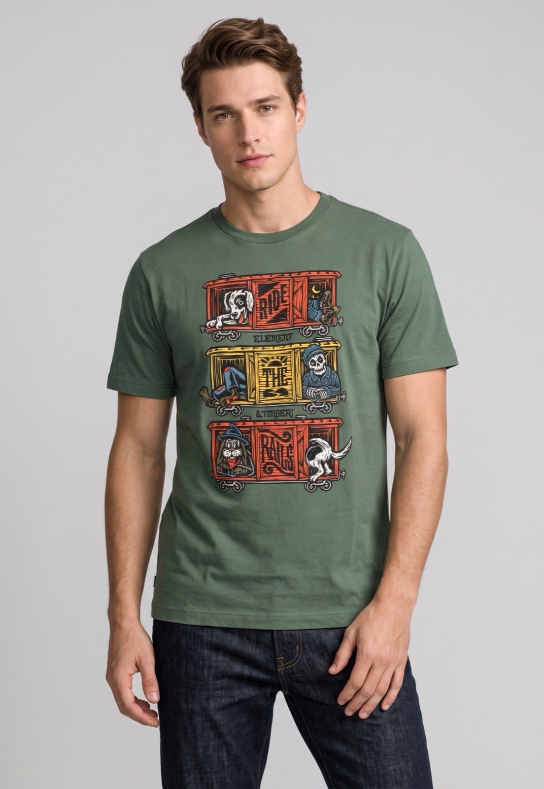 Camiseta Masculina Element Timber Boxcar Verde