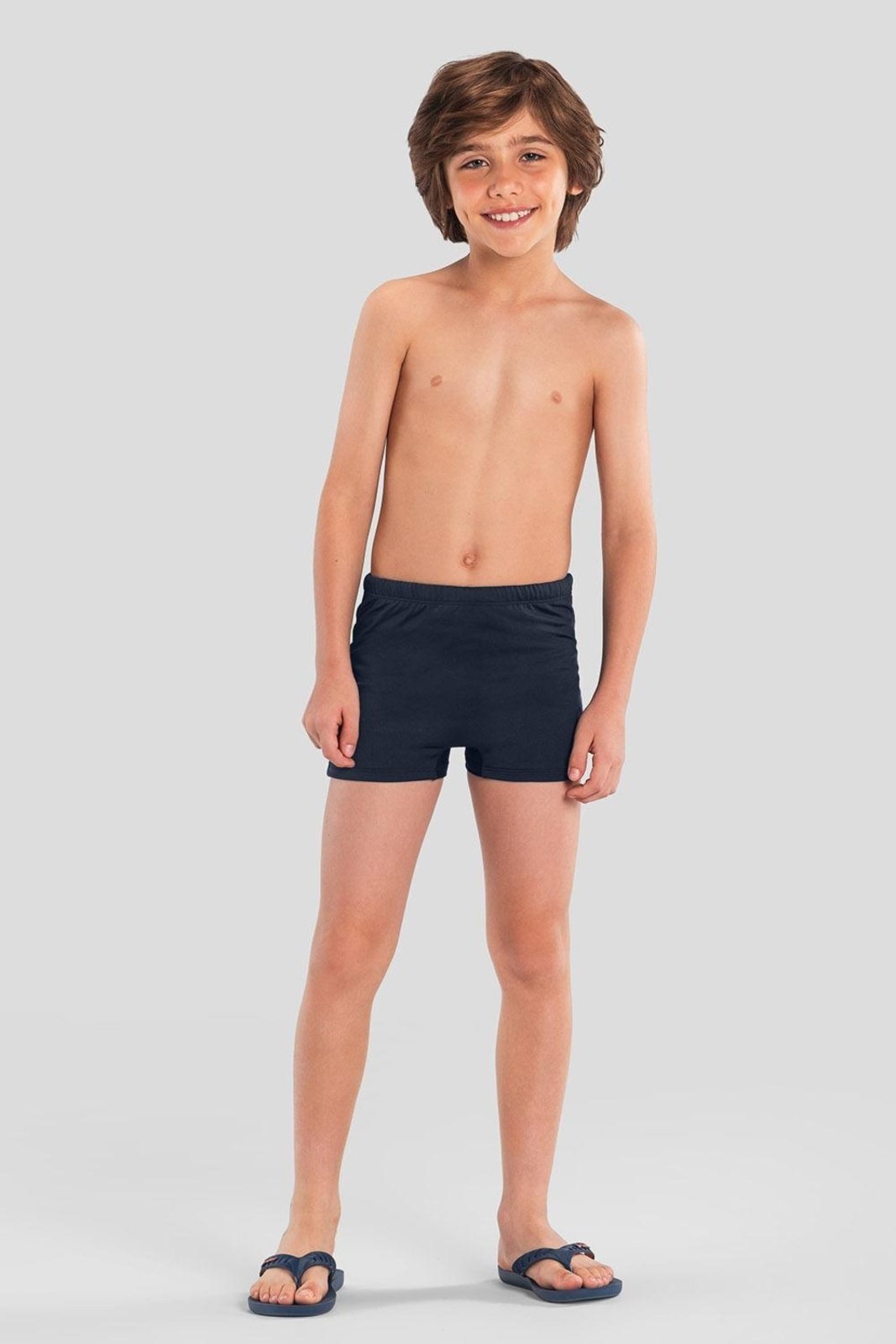 Sunga boxer menino em malha UV Brandili Azul