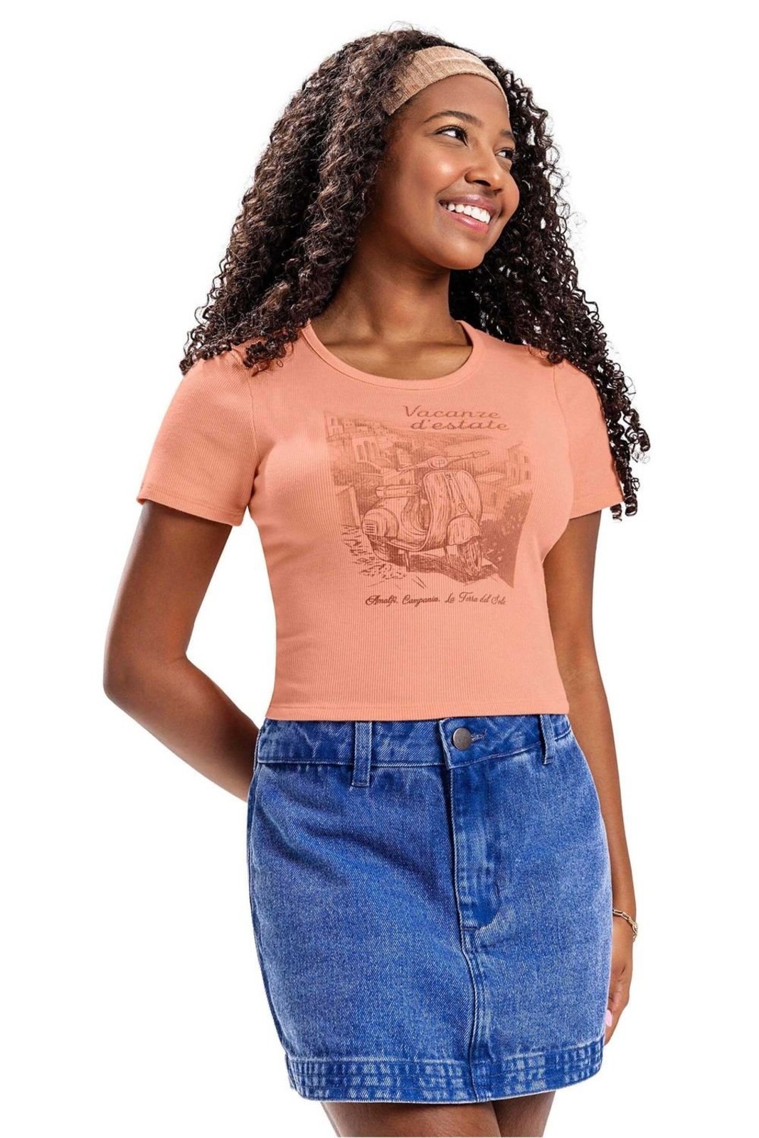 Infantil - Short Saia Juvenil Menina Jeans Elian Beats Azul
