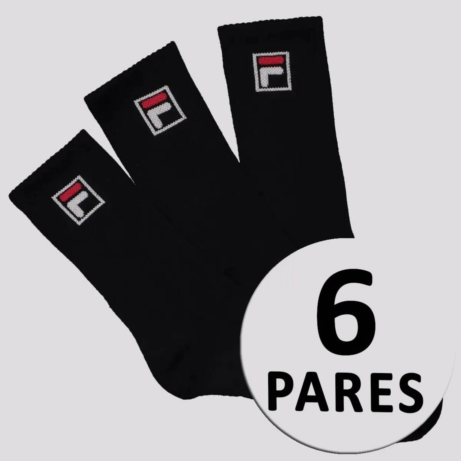 Kit Meia Fila Fbox 6 Pares Cano Alto Preto