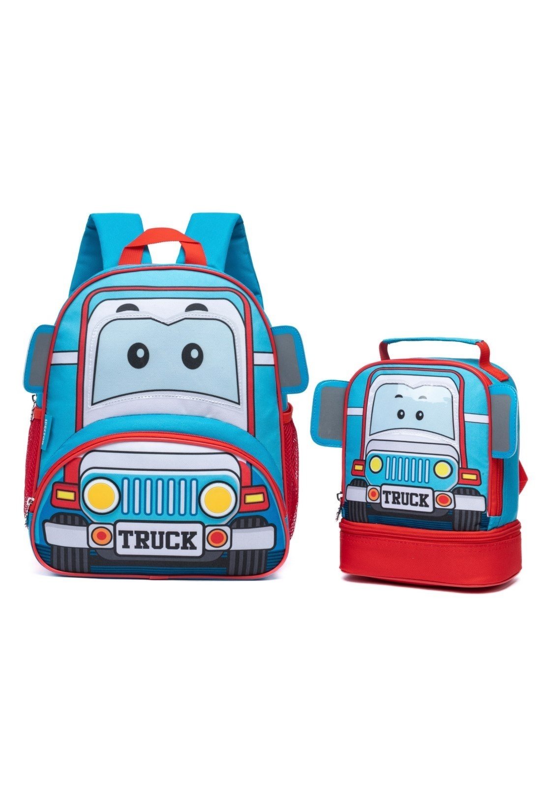 Infantil - Kit Mochila Pré Escolar Creche Menino Caminhão Reforçada