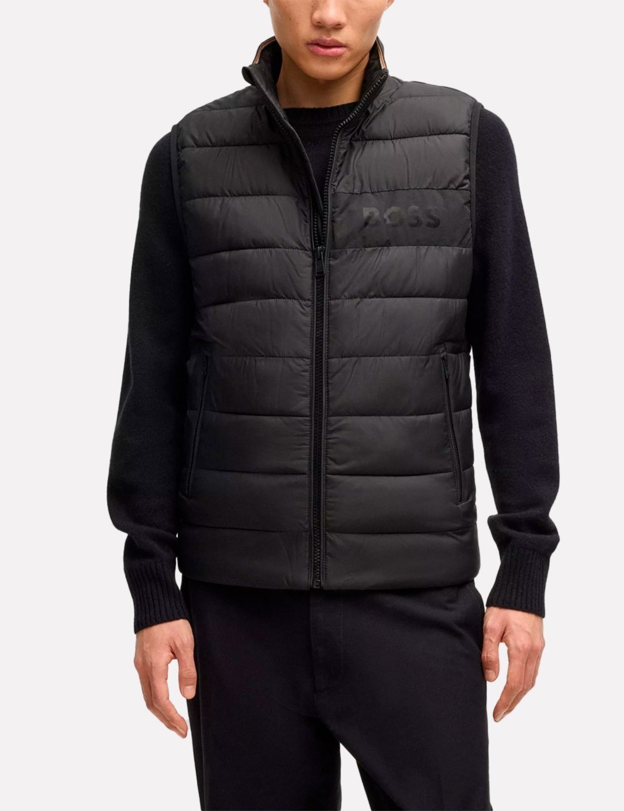 Colete Hugo Boss Masculino Regular Fit Puffer H-Cenito Preto