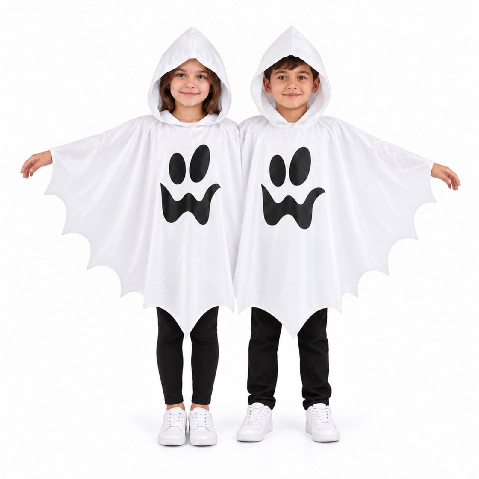 Infantil - Capa Fantasma Look Jeans Halloween Branca