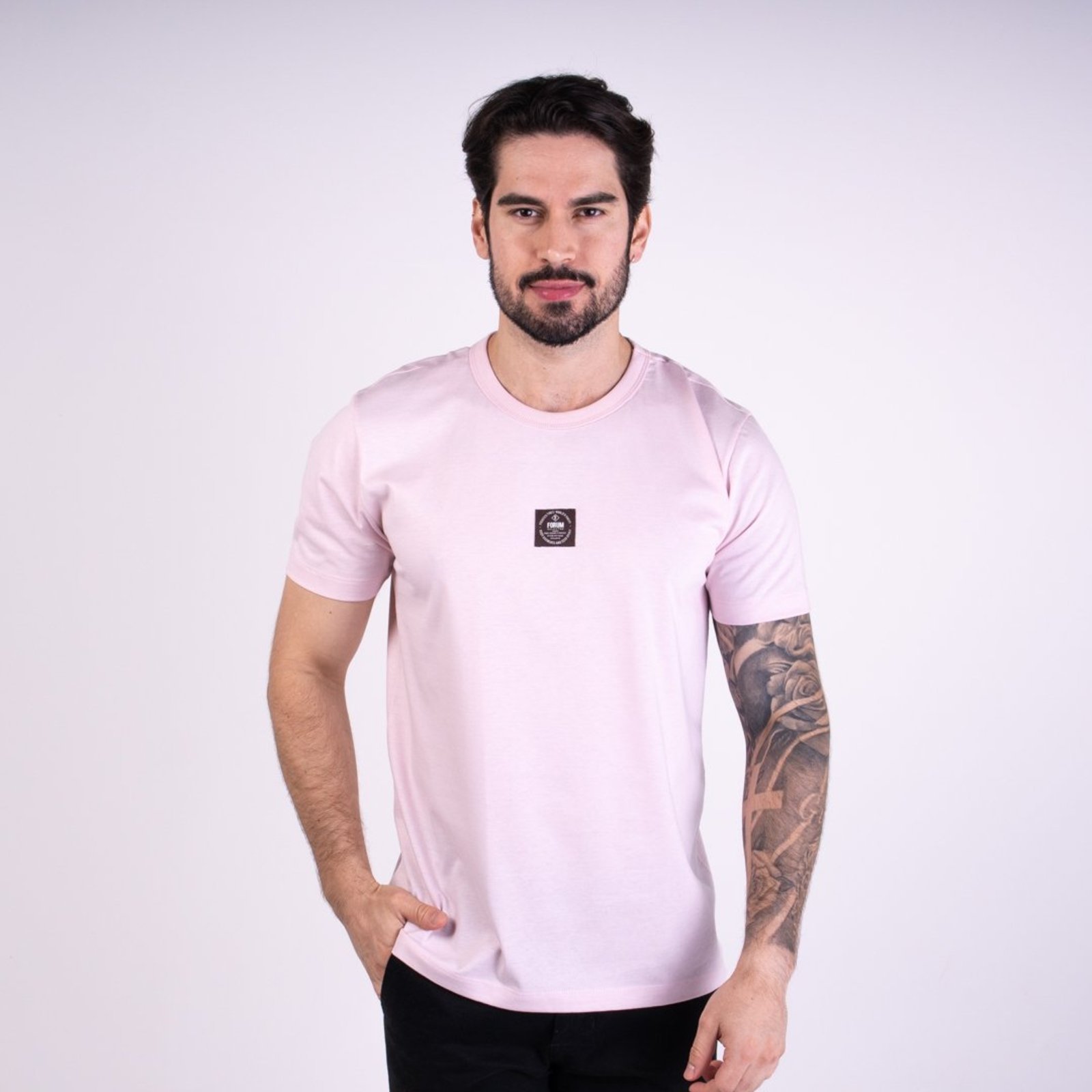 Camiseta Forum Logo Rosa Claro