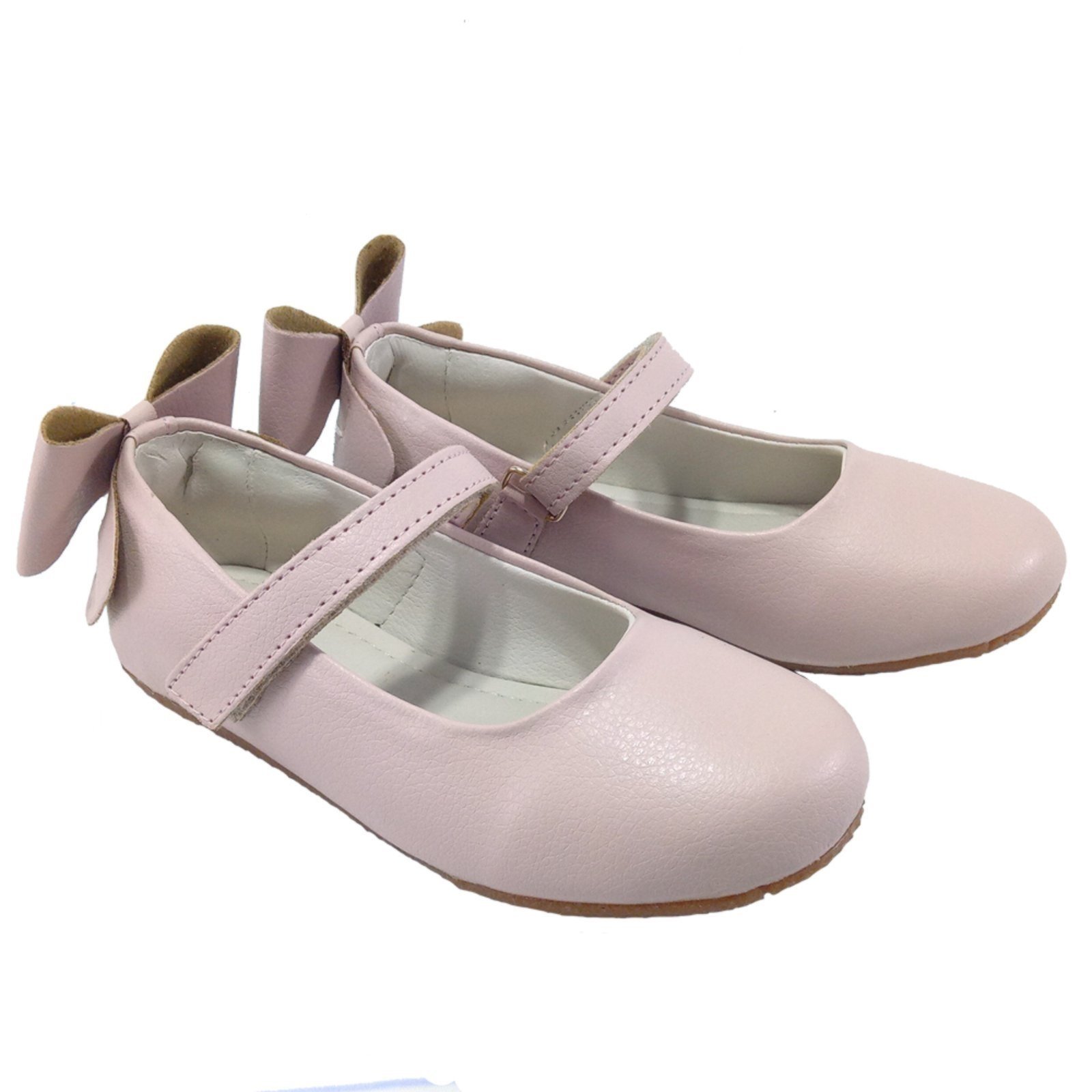 Infantil – Sapatilha Menina Bailarina Casual Sapato Boneca Enfeite Laço Atrás Kimey Rosa