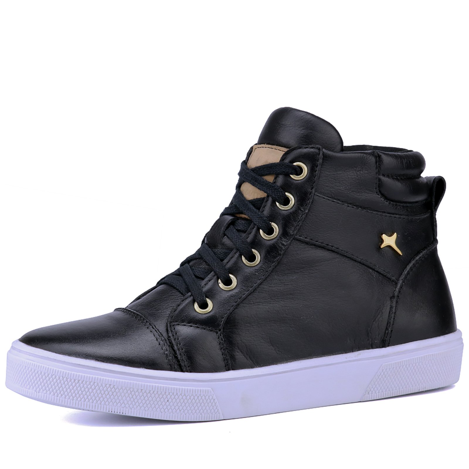 Bota Sneaker Mr. Gutt Couro Fitness Preta
