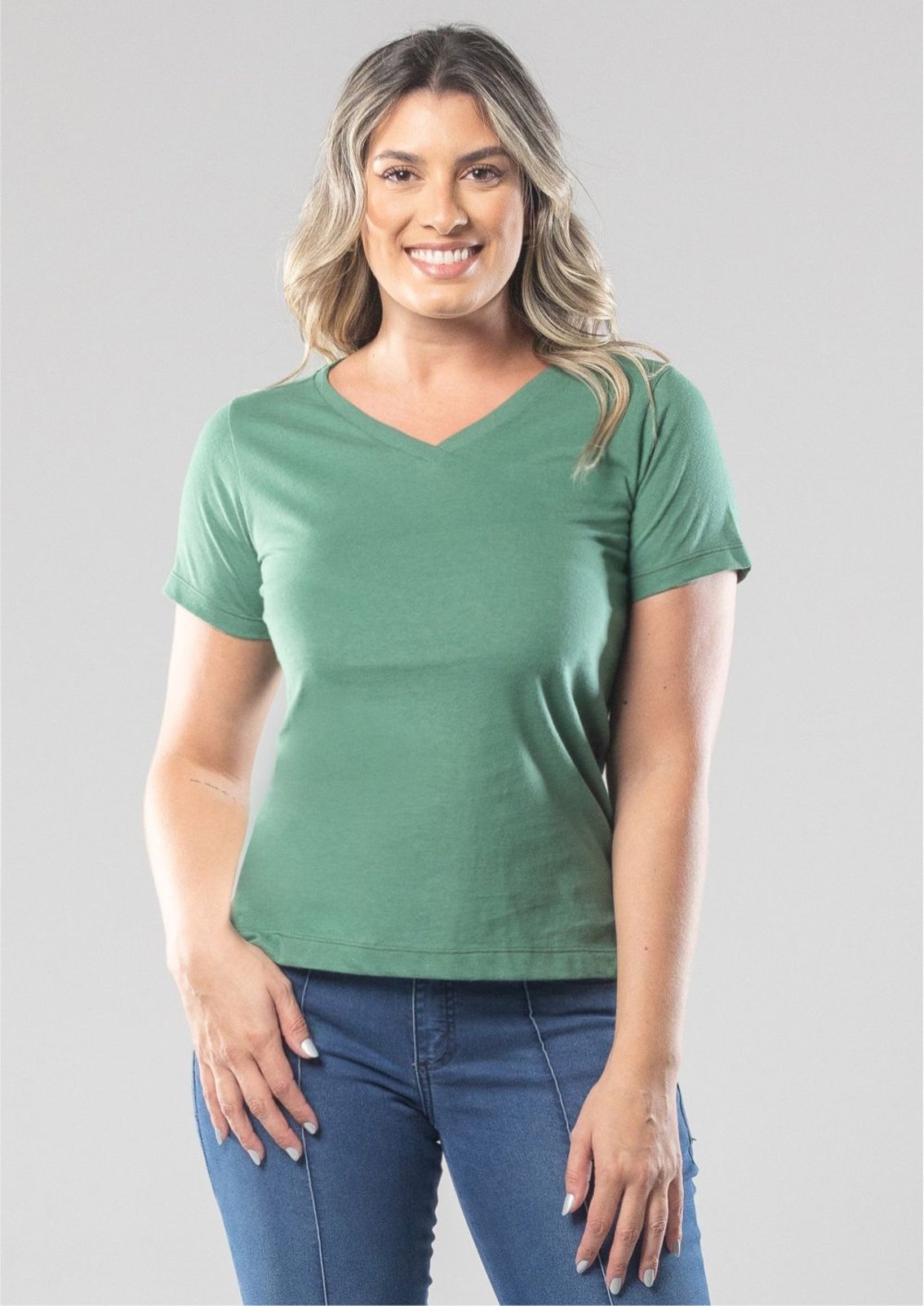 Baby Look Pau a Pique Básica Algodão Verde VERDE – PP Pau a Pique