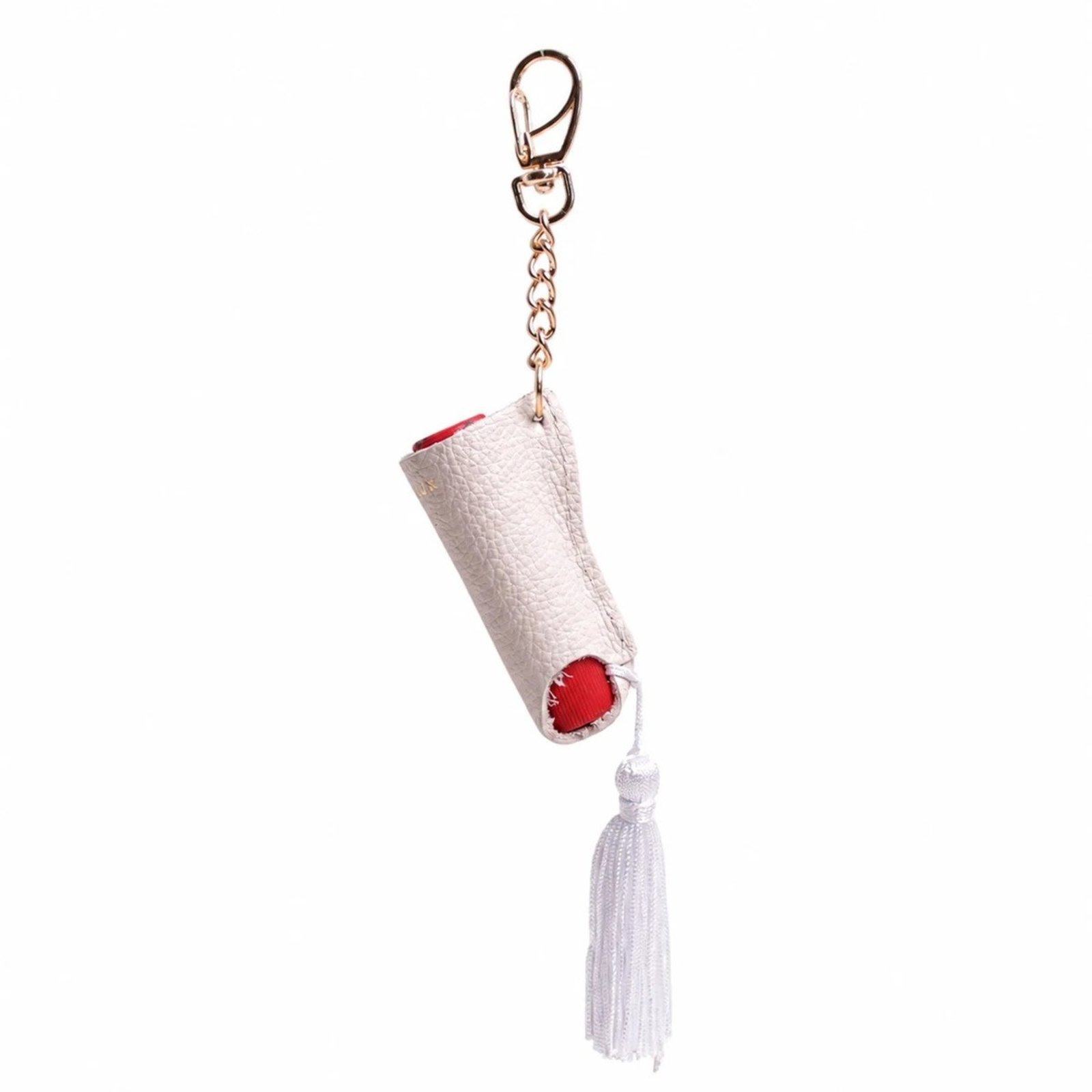 Porta Batom Unitário em Couro com Tassel Artlux 002 Off White