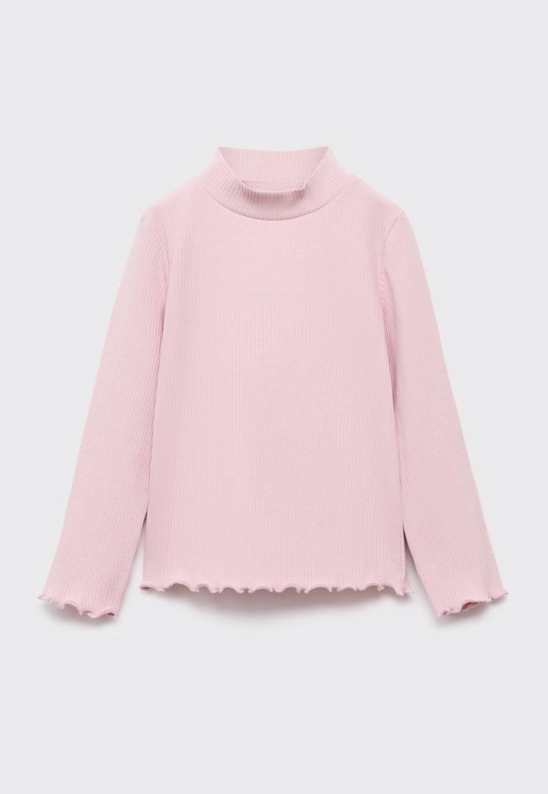 Infantil - Camiseta MANGO Canelada Manga Longa Rosa