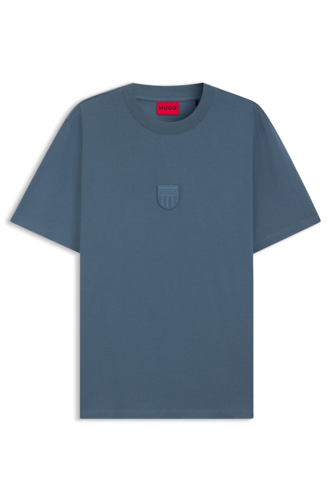 Camiseta Em Jersey De Algodão Com Logo Em Borracha