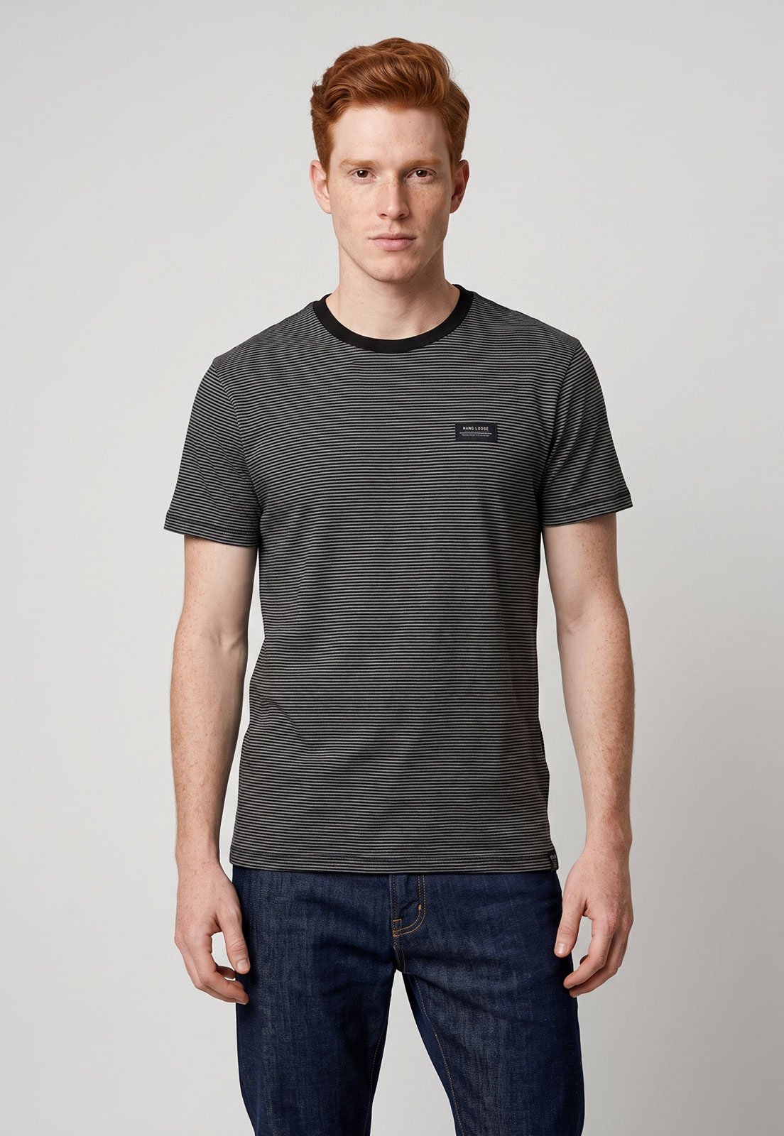 Camiseta Masculina Hang Loose Listrada Preta