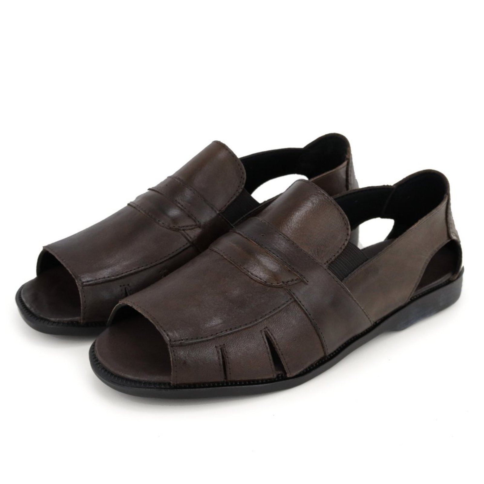 Sandalia de Couro Masculina Comfort Café